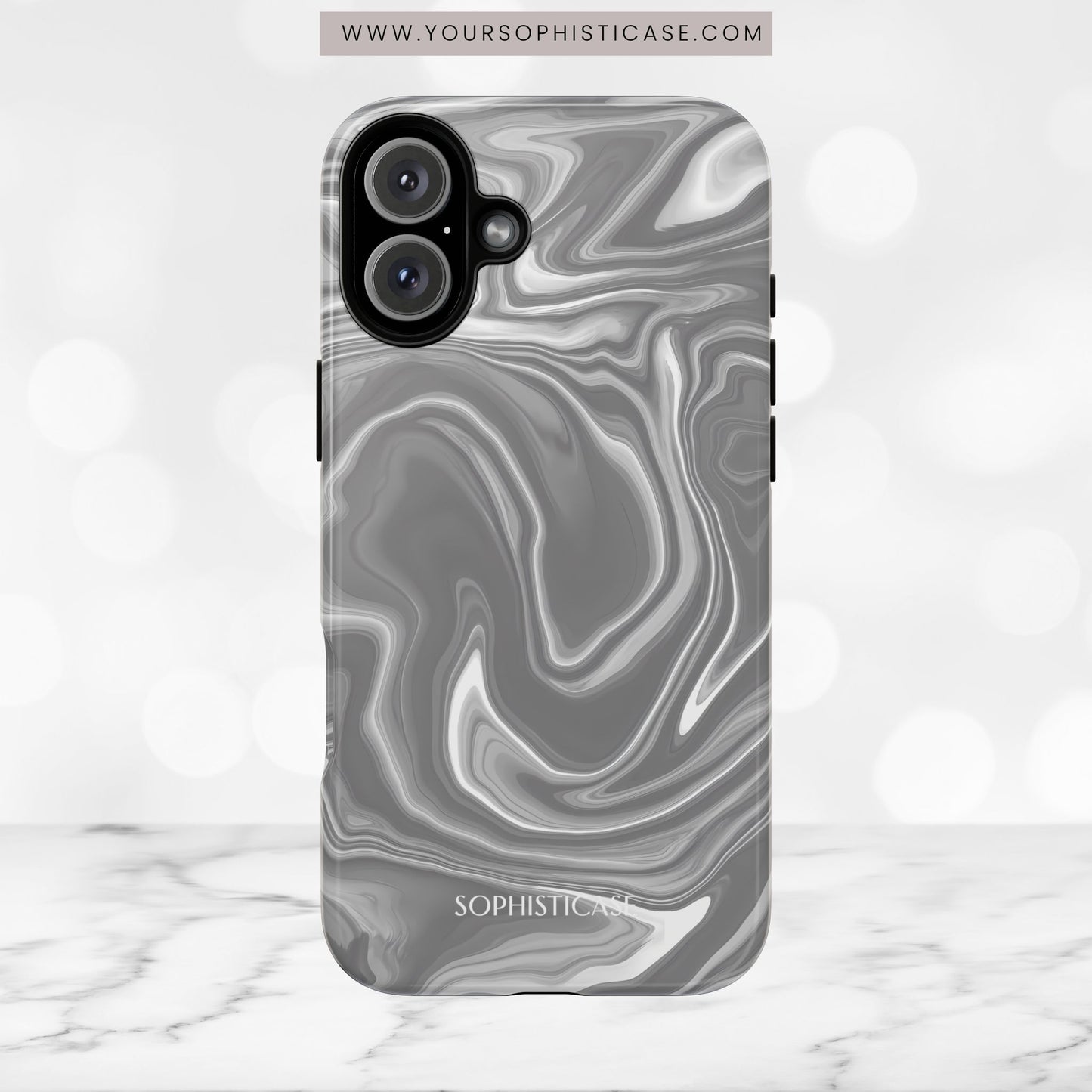 Liquid Dreams in Charcoal - iPhone Case
