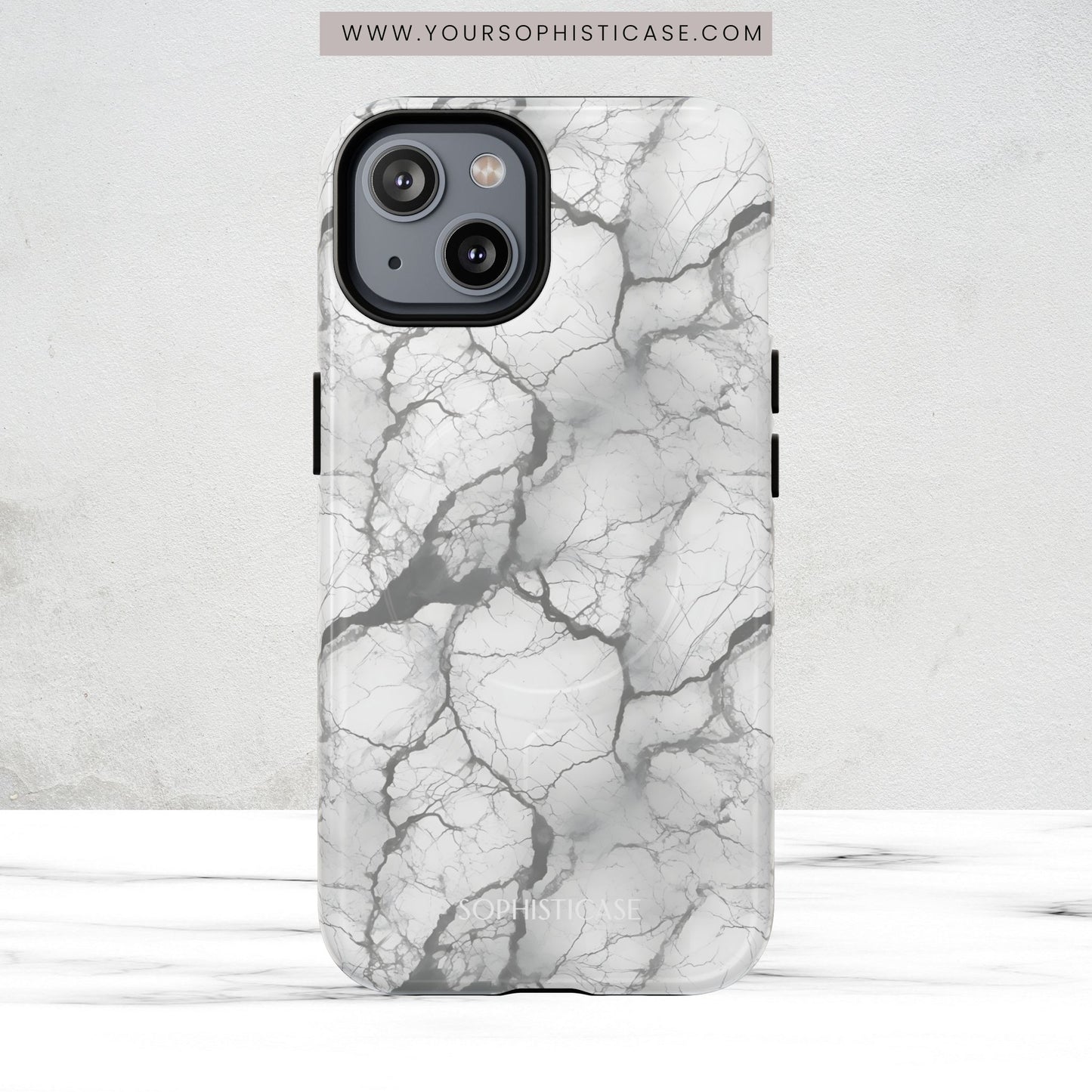 Marble Opulence in Charcoal Grey - Magsafe Case