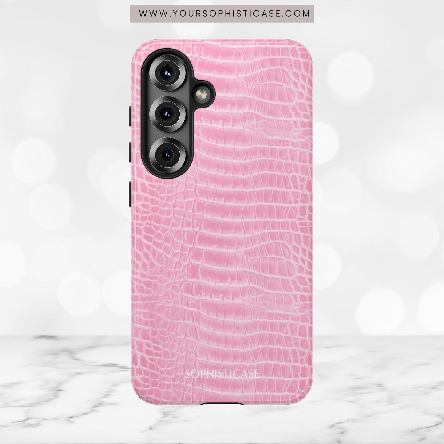 Luxe Leather in Pink - Tough Phone Case