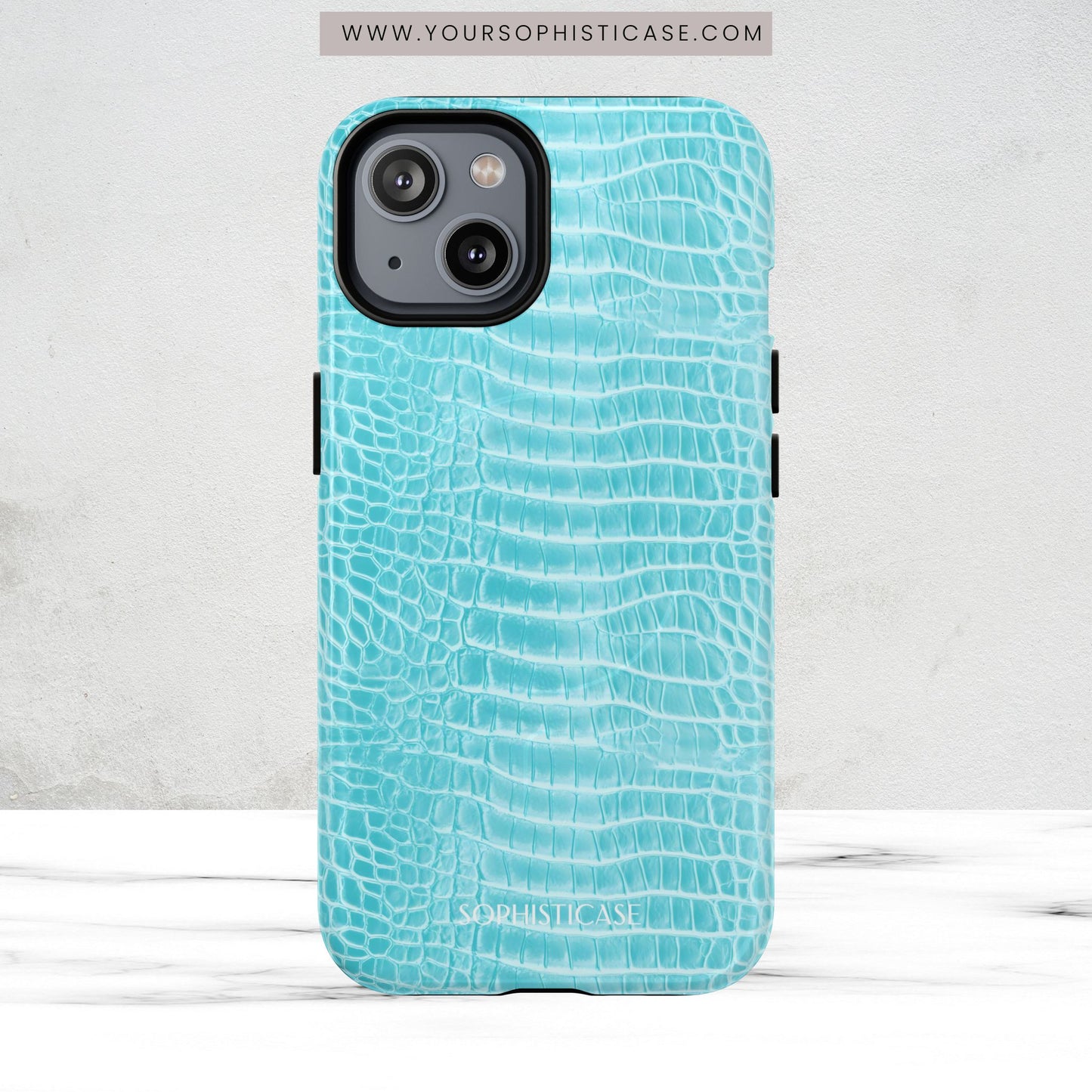 Luxe Leather in Aqua - Magsafe Case