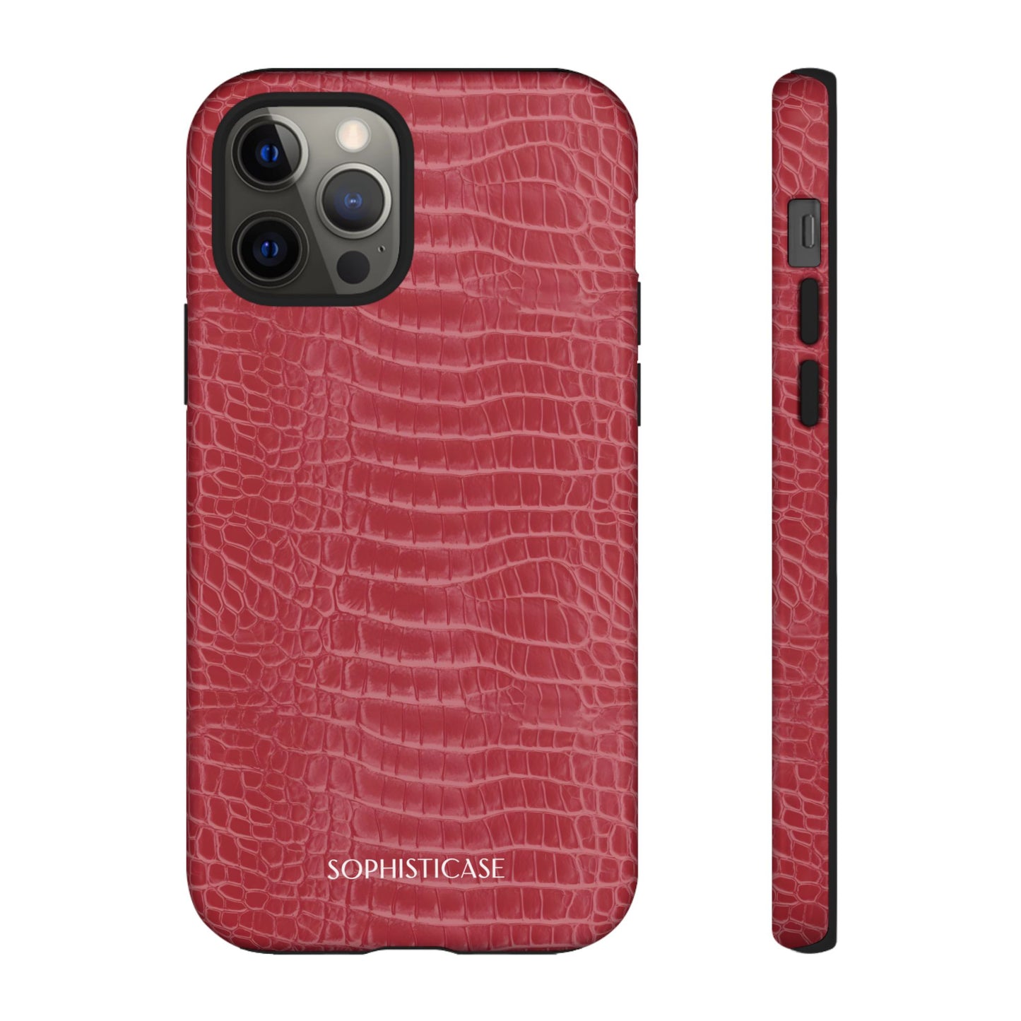 Luxe Leather in Cherry Red - iPhone Case