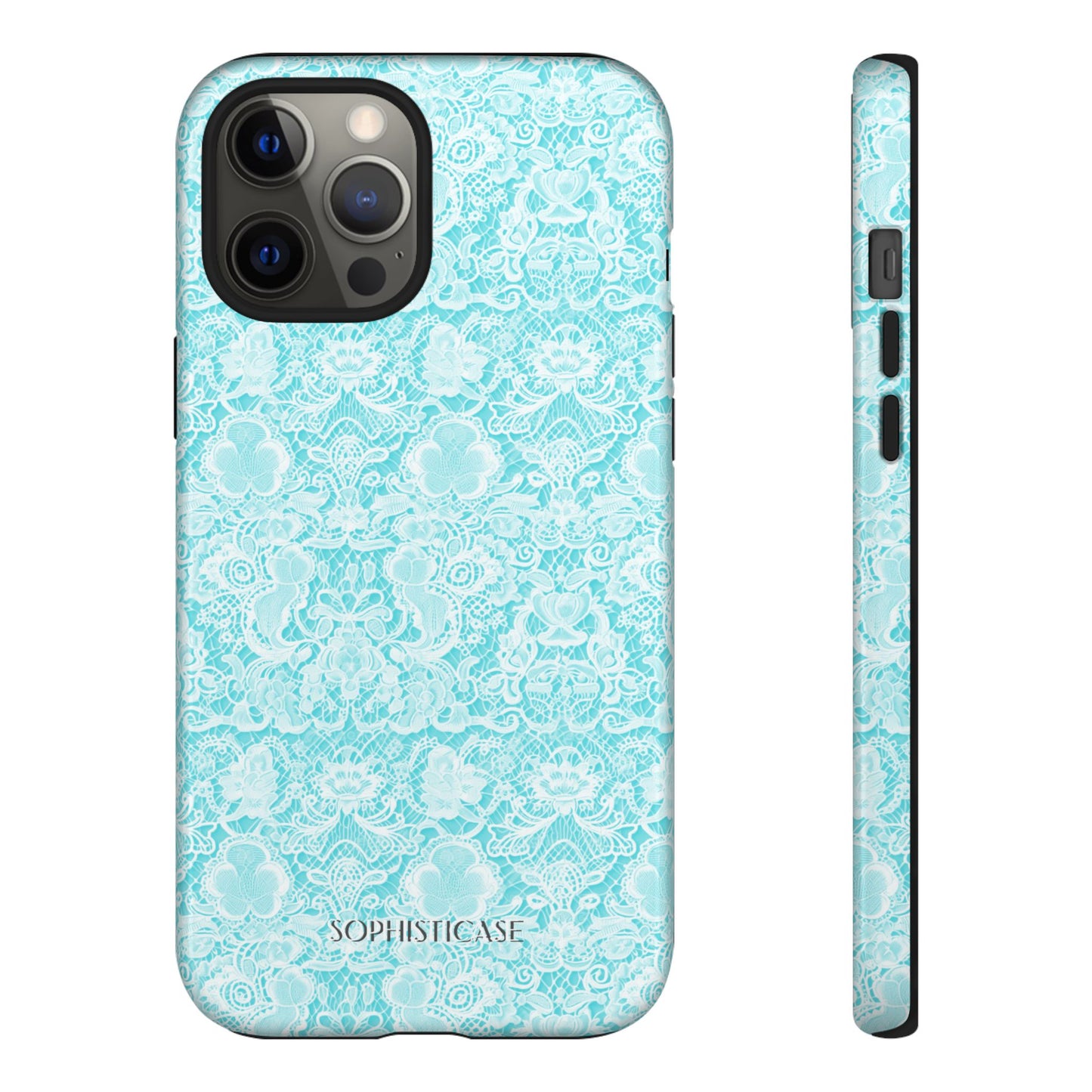 Luxe Lace in Aqua - iPhone Case