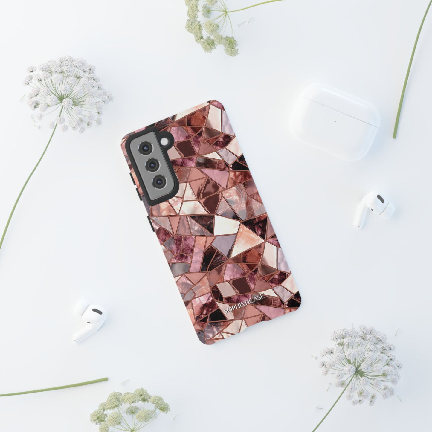 Rose' Runway in Merlot Mosaic - Tough Phone Case