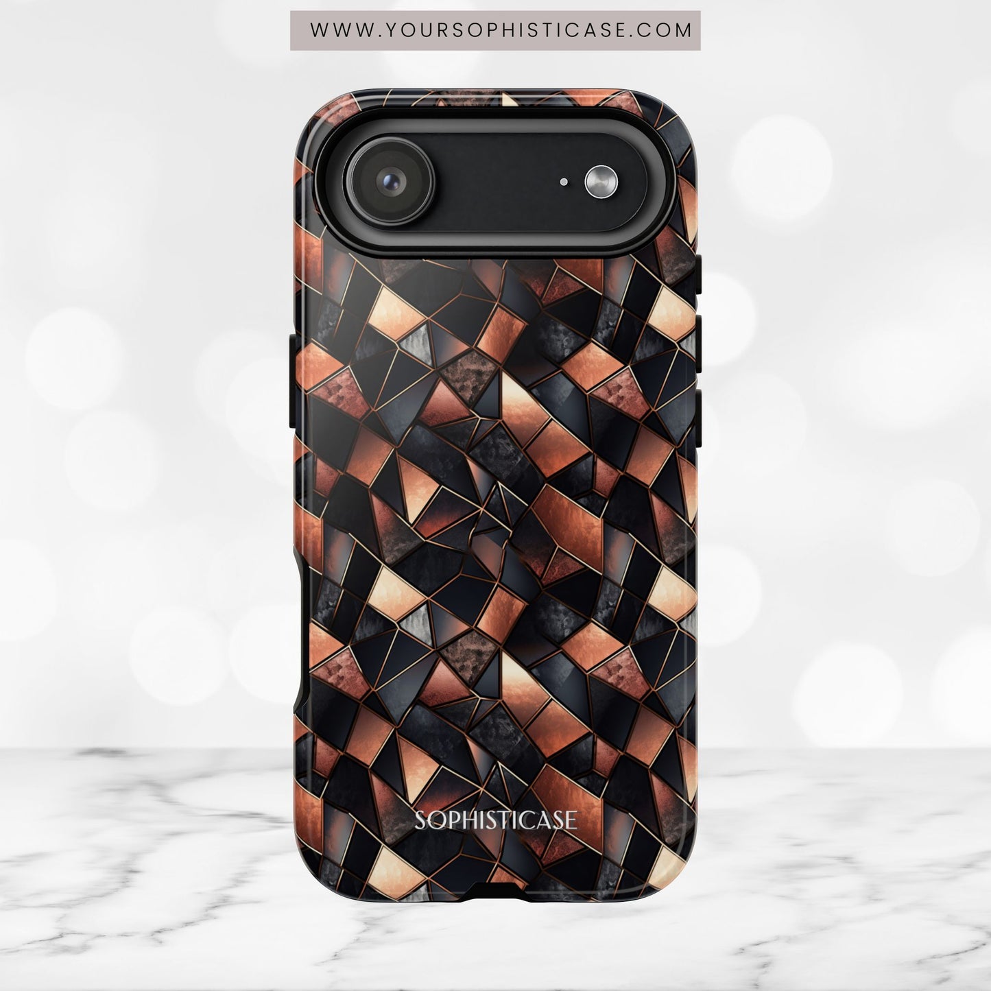 Rose' Runway in Noir Mosaic - Tough Phone Case