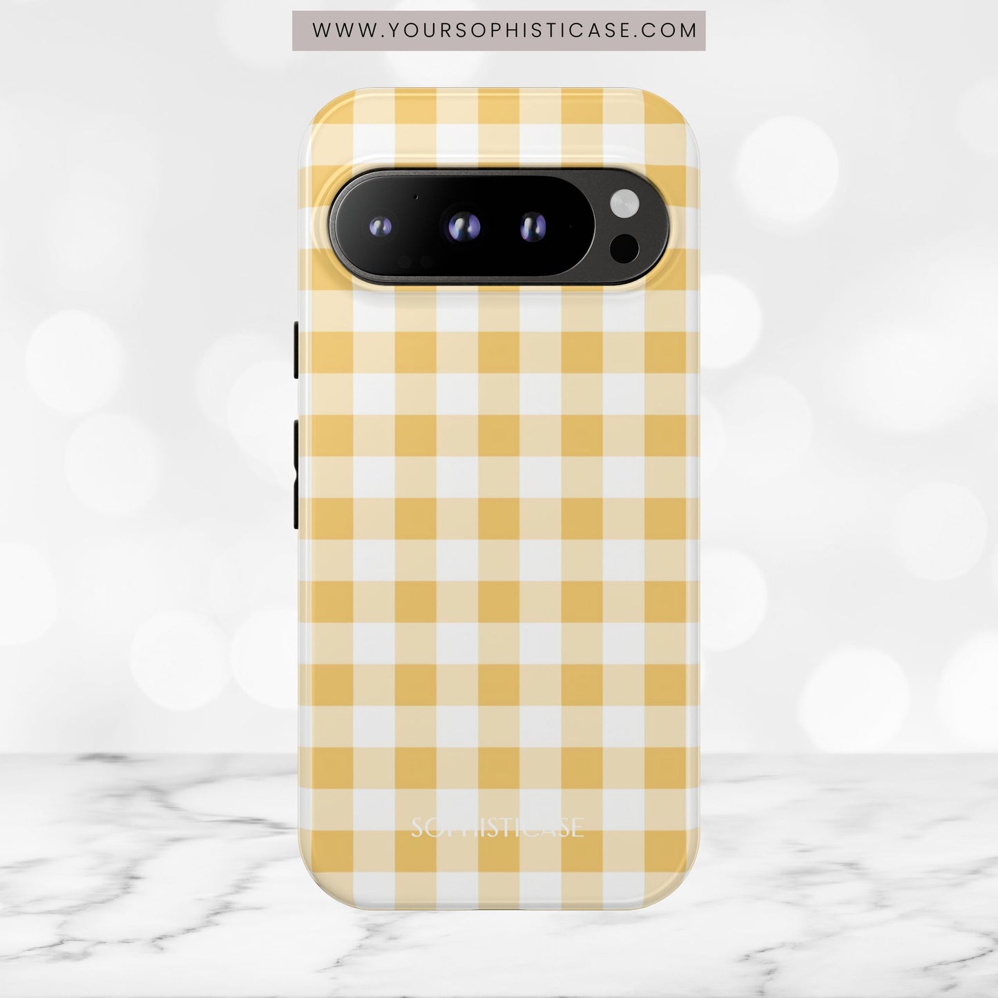Gingham in Yellow - Tough Phone Case