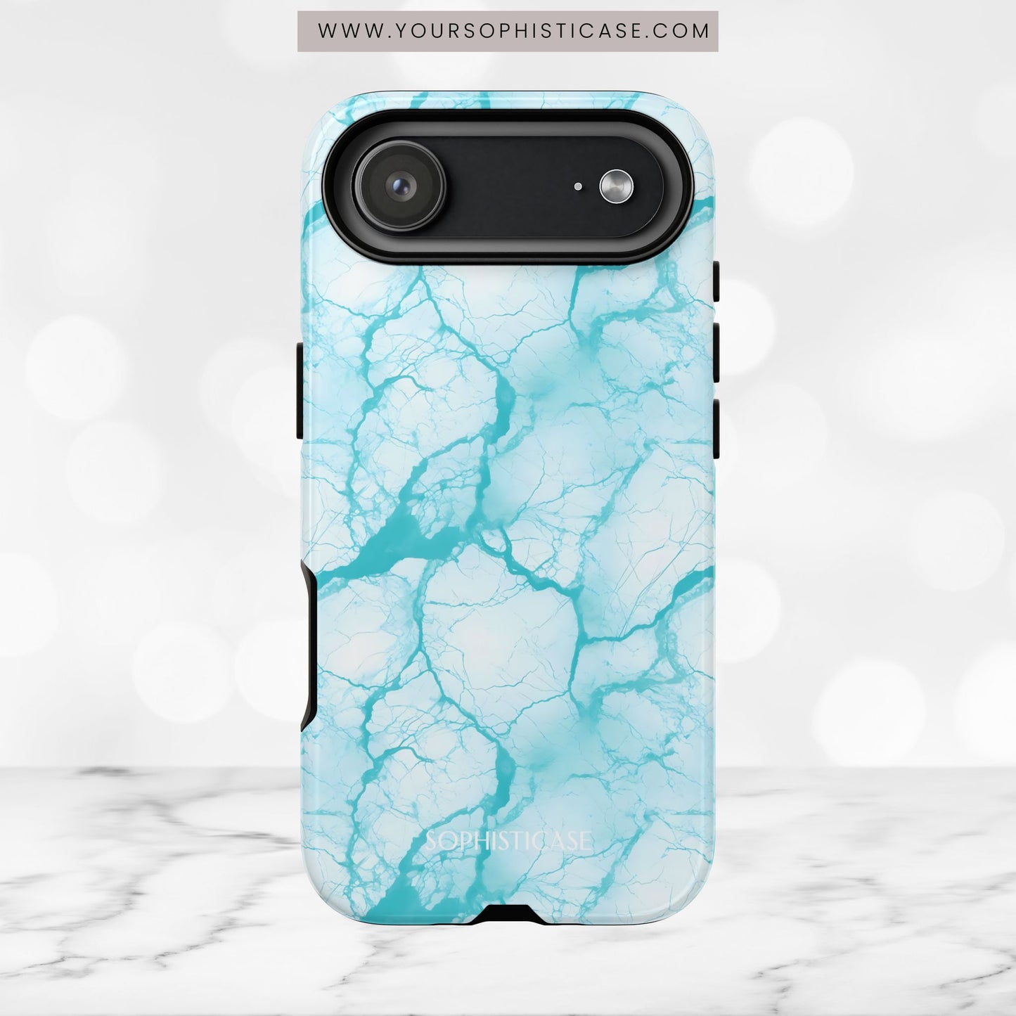 Marble Opulence in Aqua - iPhone Case