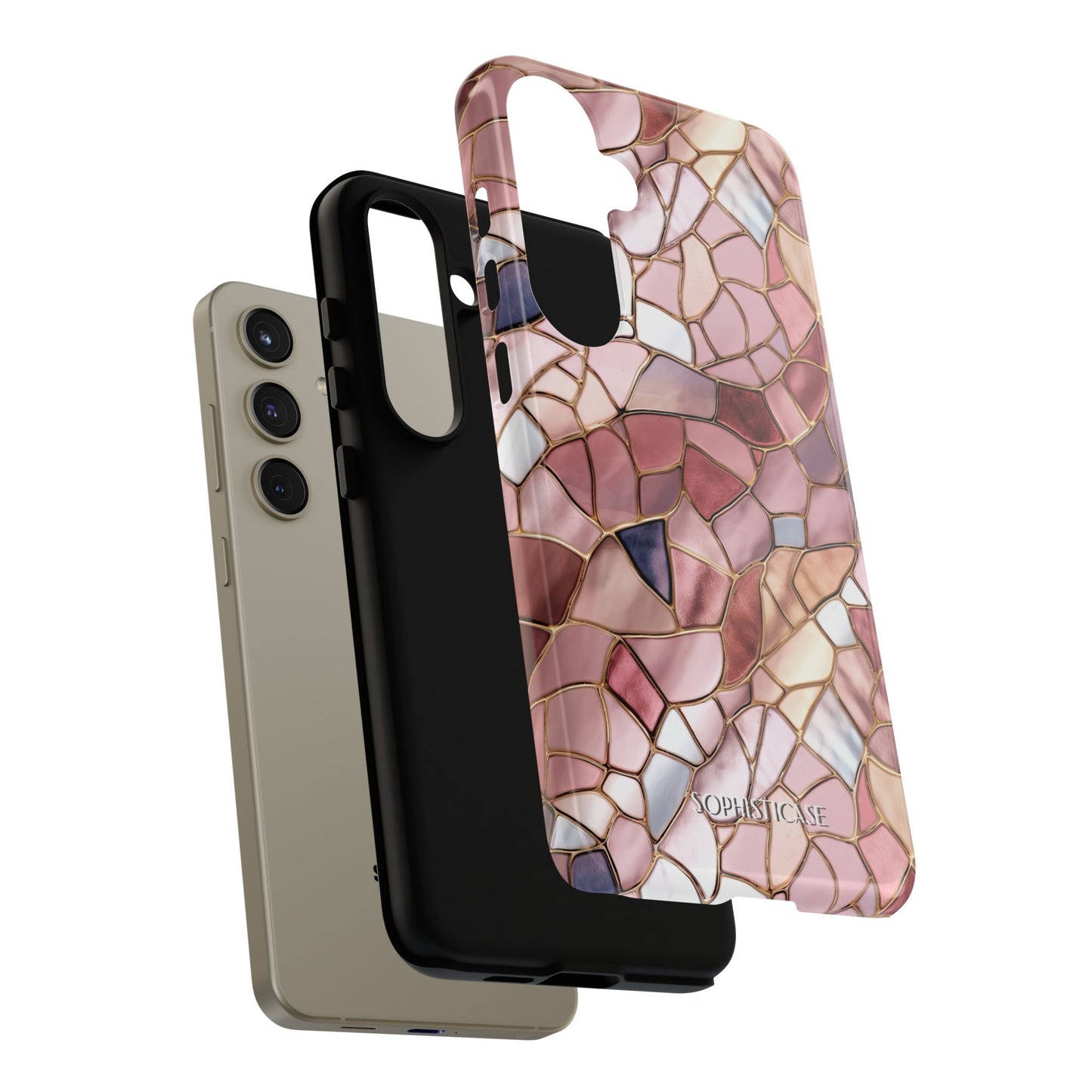 Rose' Runway in Pink Mosaic - Tough Phone Case