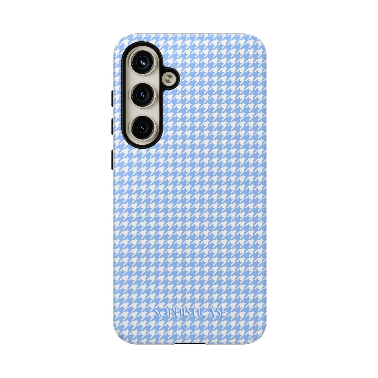 Houndstooth in Blue - Drop Proof Phone Case for Samsung Galaxy