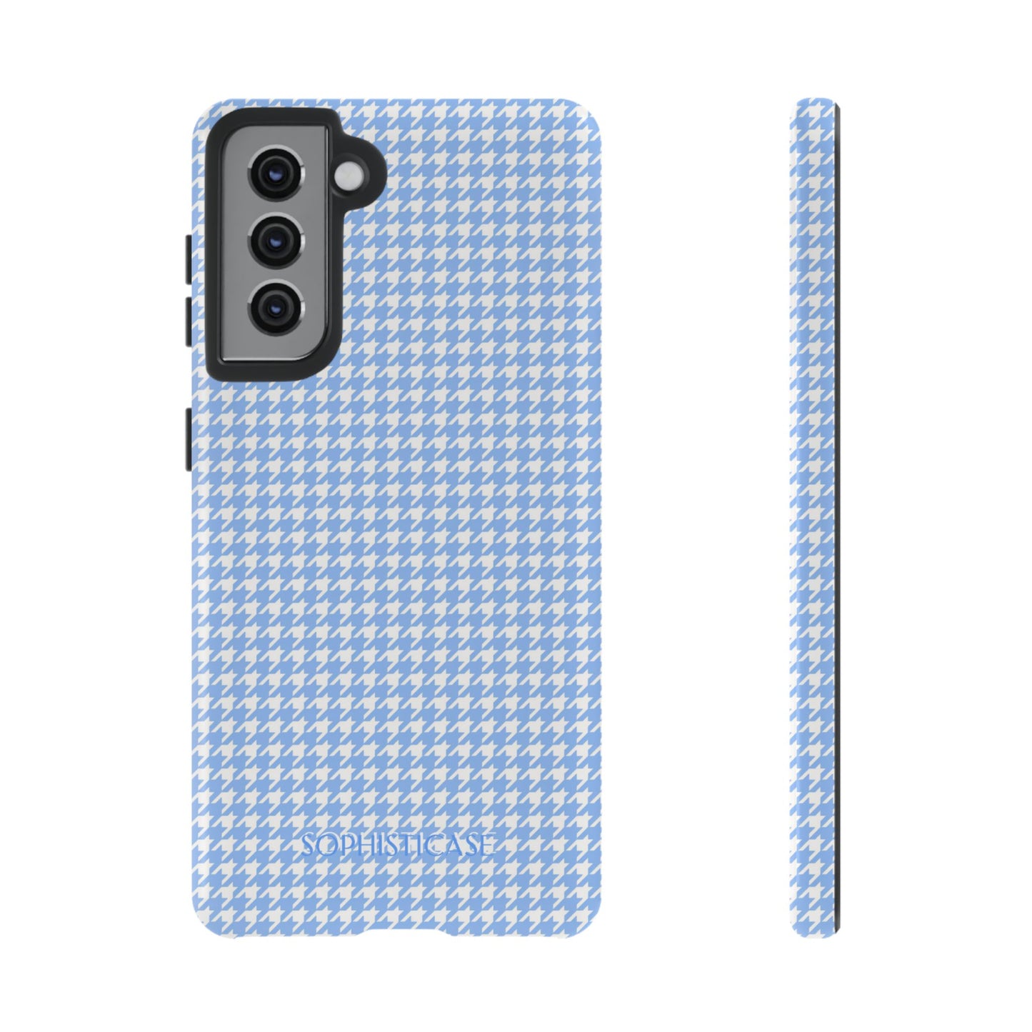 Houndstooth in Blue - Drop Proof Phone Case for Samsung Galaxy