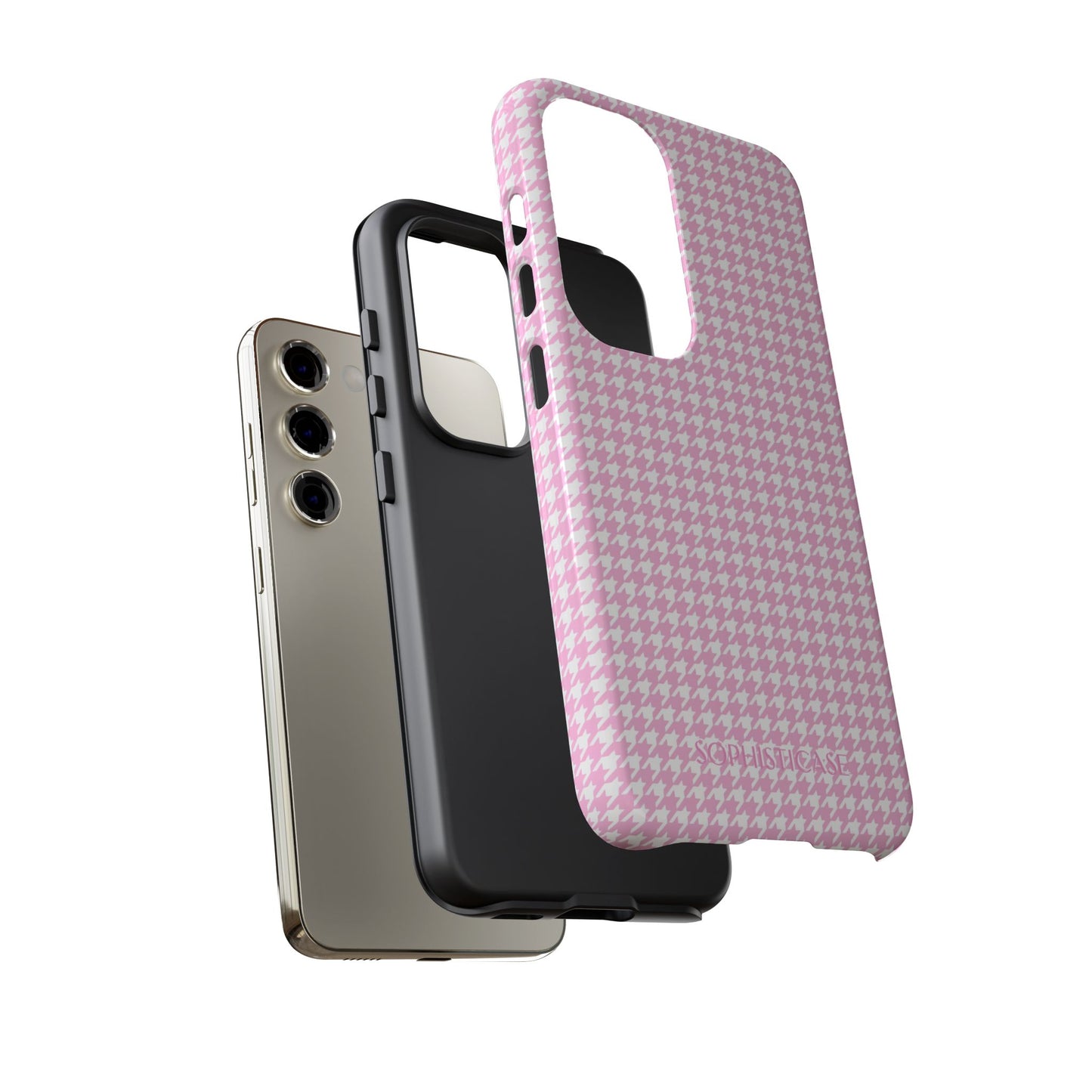 Houndstooth in Pink - Protective Phone Case for Samsung Galaxy