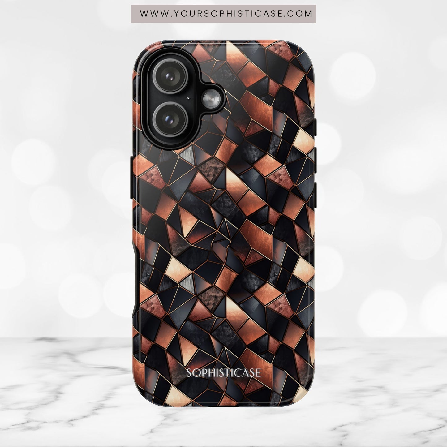 Rose' Runway in Noir Mosaic - Tough Phone Case