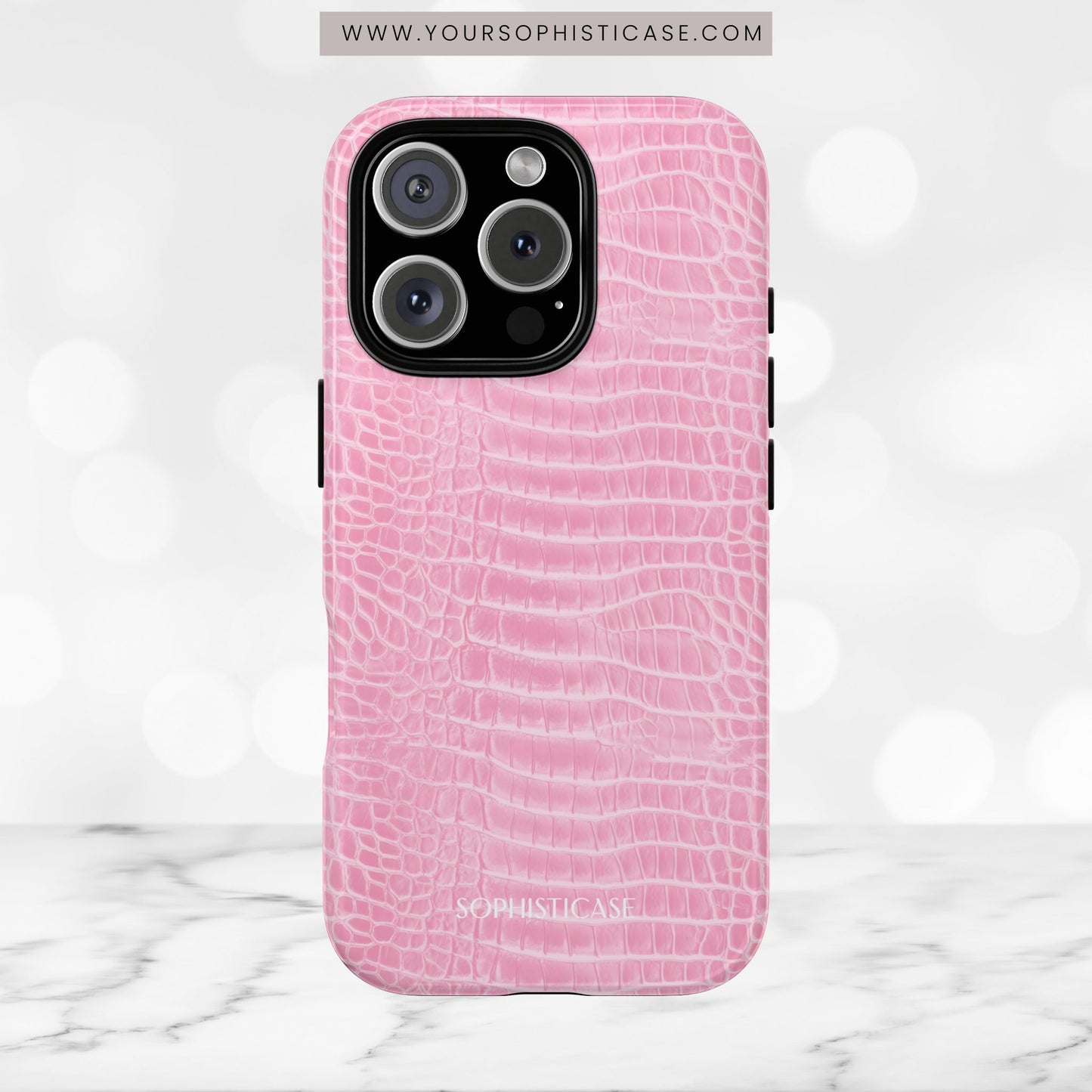 Luxe Leather in Pink - iPhone Case