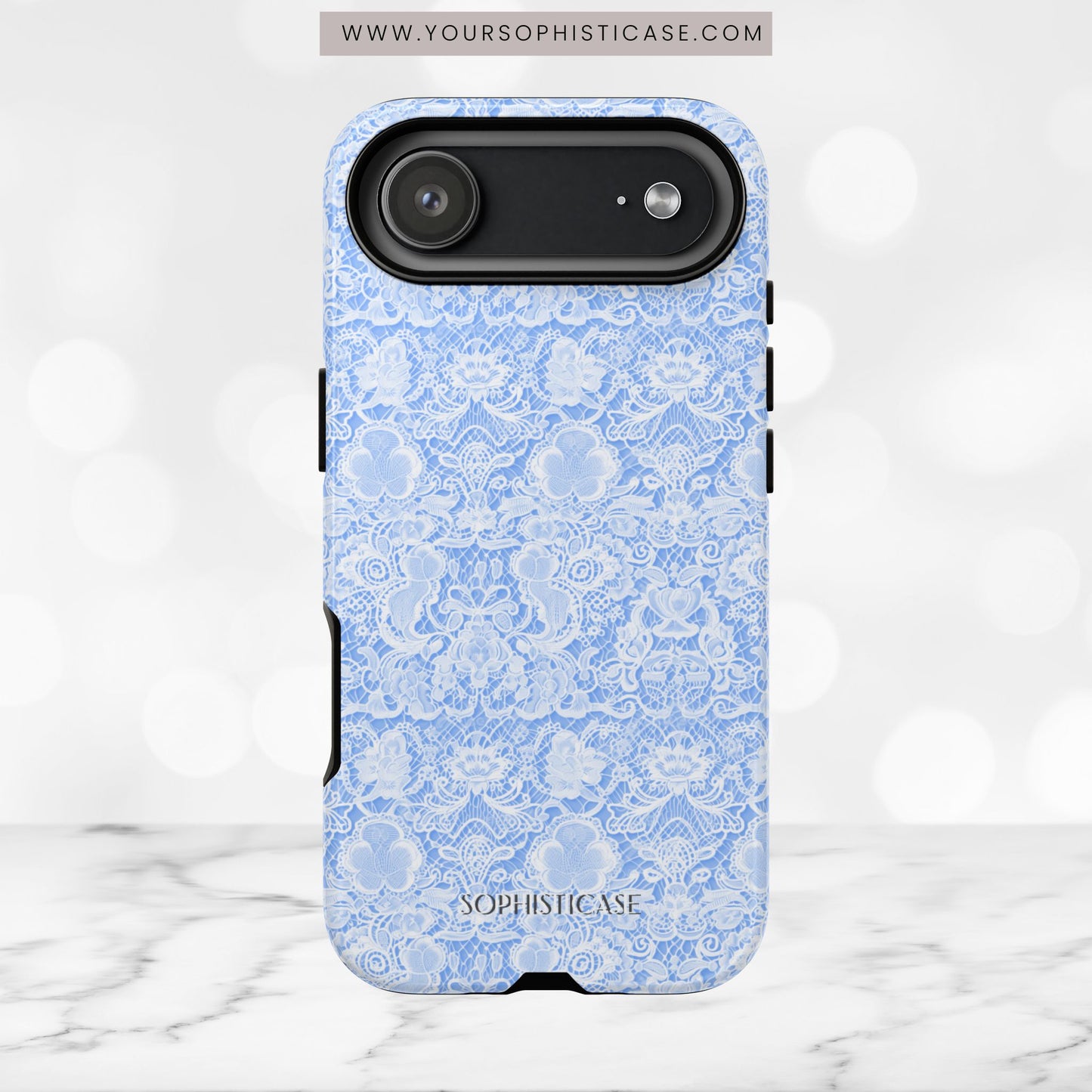 Luxe Lace in Blue - iPhone Case