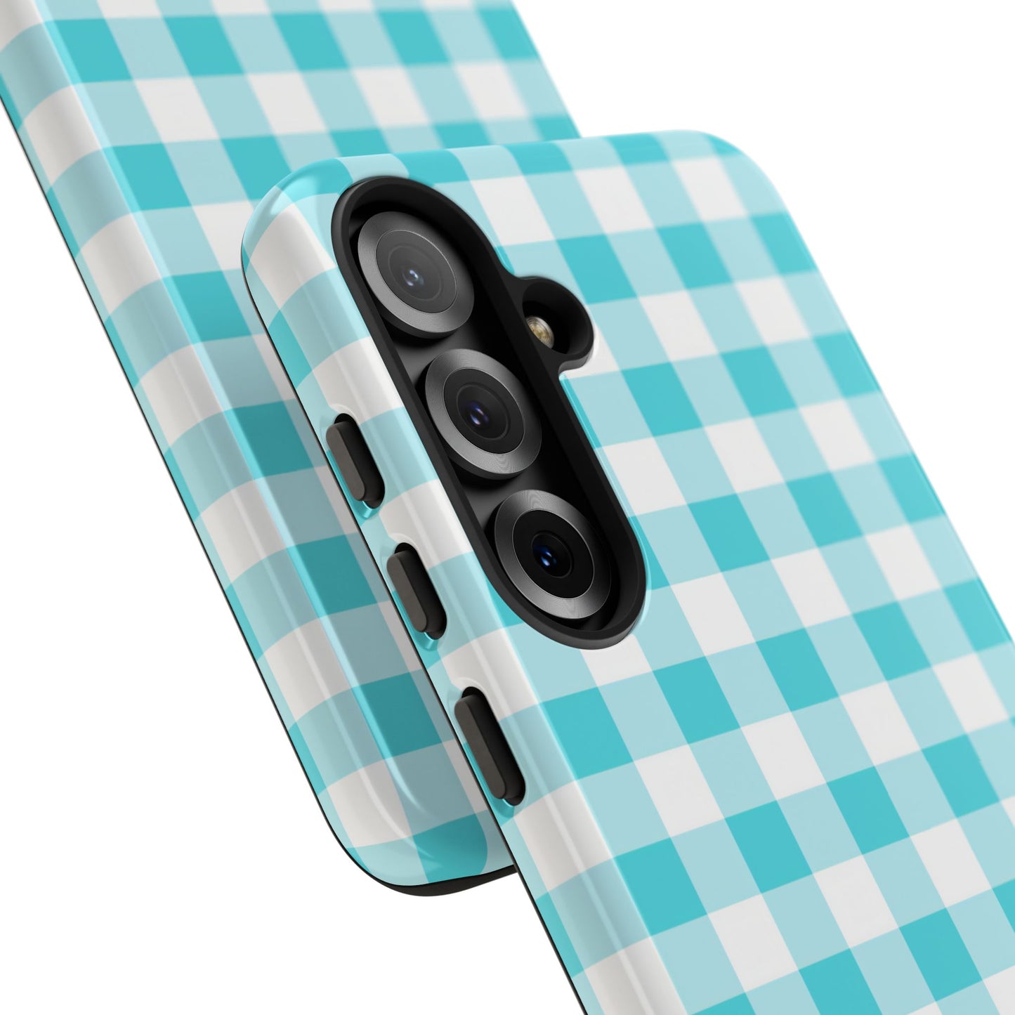 Gingham in Aqua - Tough Phone Case