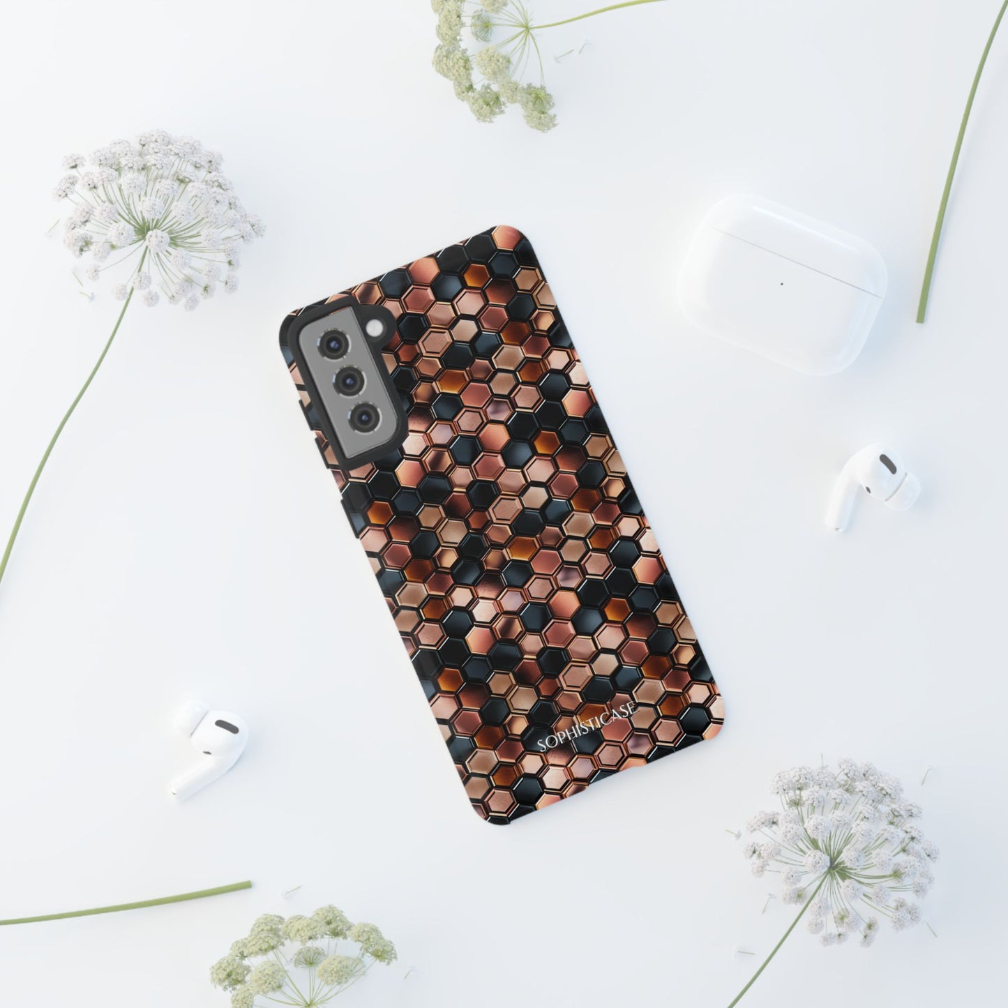Rose' Runway in Honeycomb Mosaic - Tough Phone Case