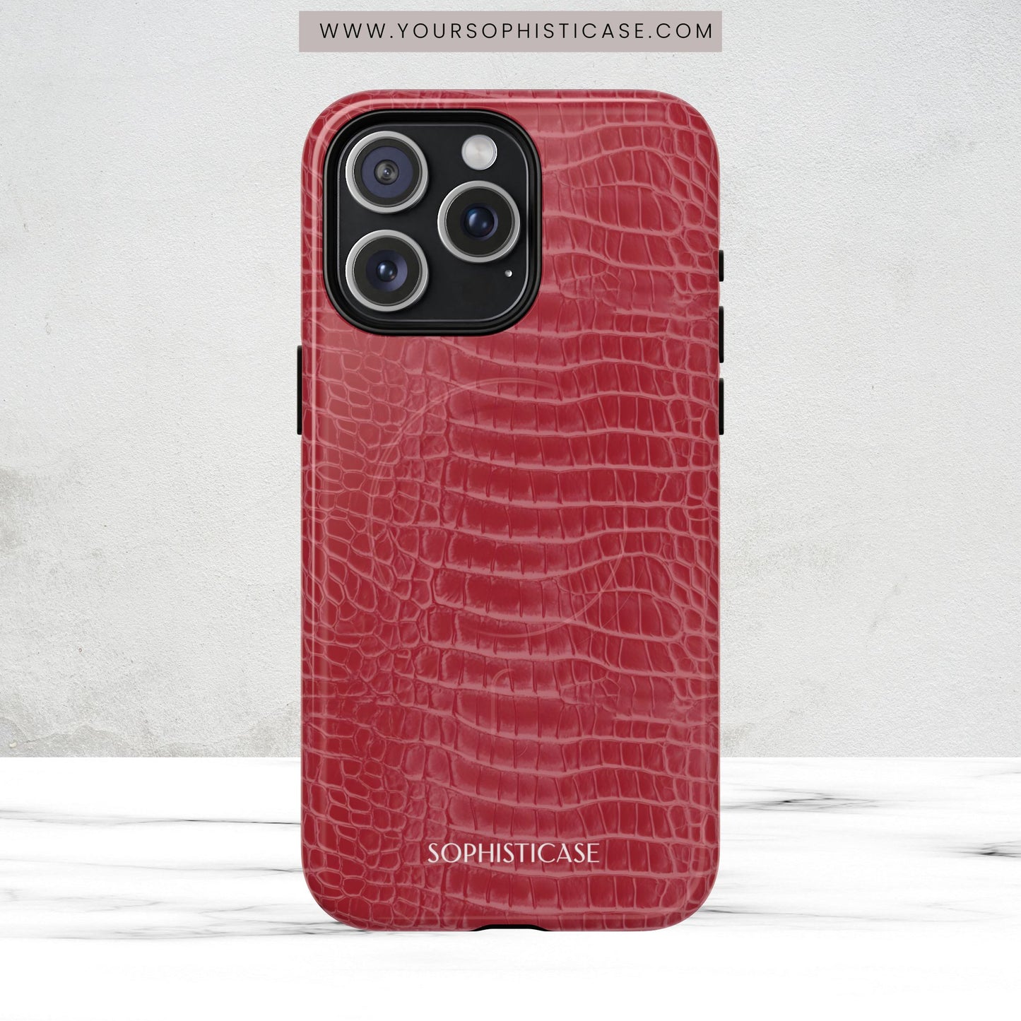 Luxe Leather in Cherry Red - Magsafe Case