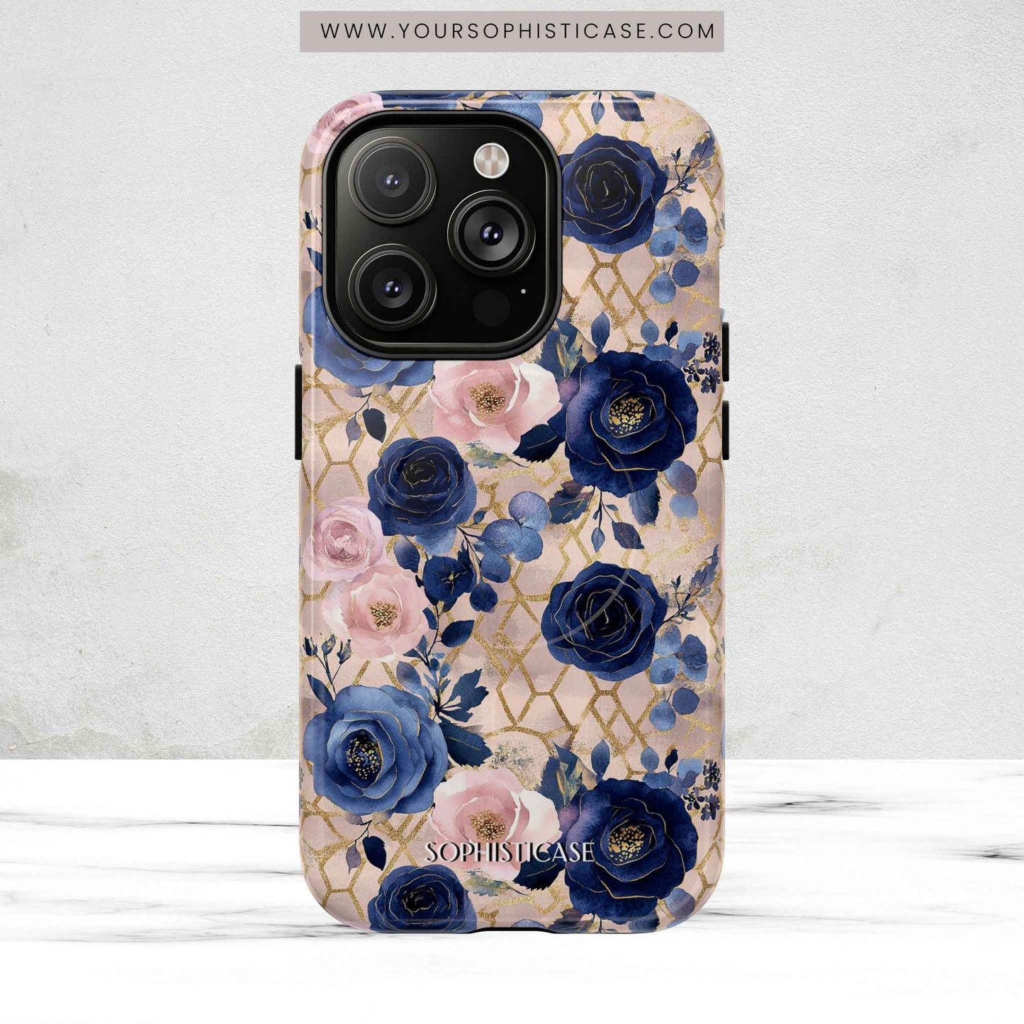 Royal Floral in Navy Blush - iPhone Magsafe Case