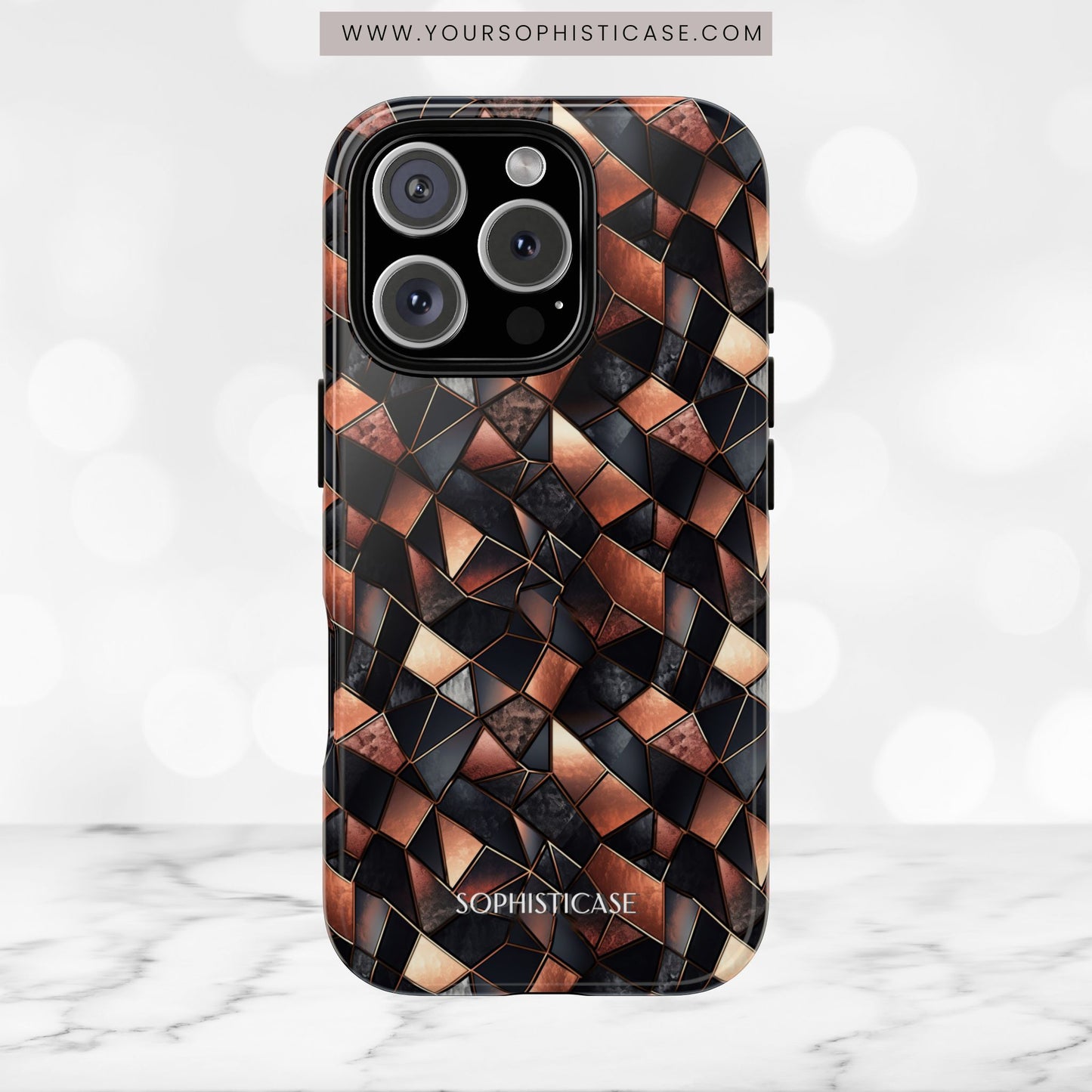 Rose' Runway in Noir Mosaic - Tough Phone Case