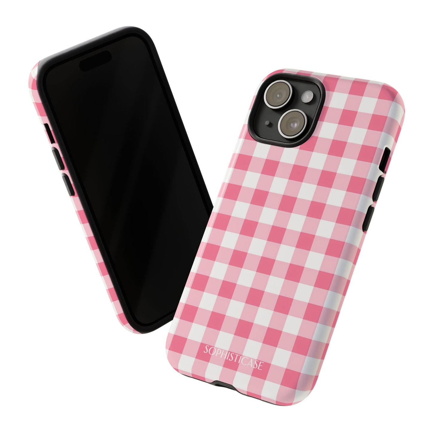 Gingham in Salmon - Tough Phone Case