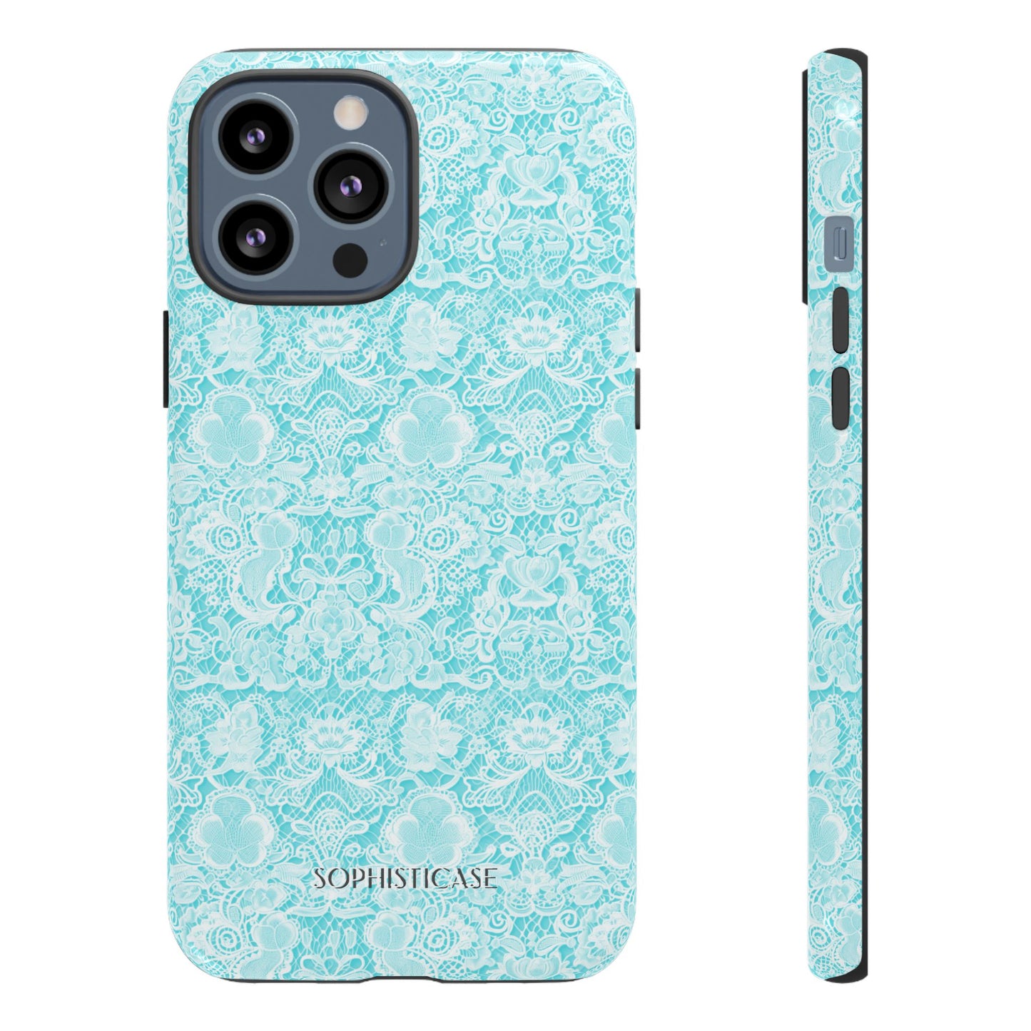 Luxe Lace in Aqua - iPhone Case