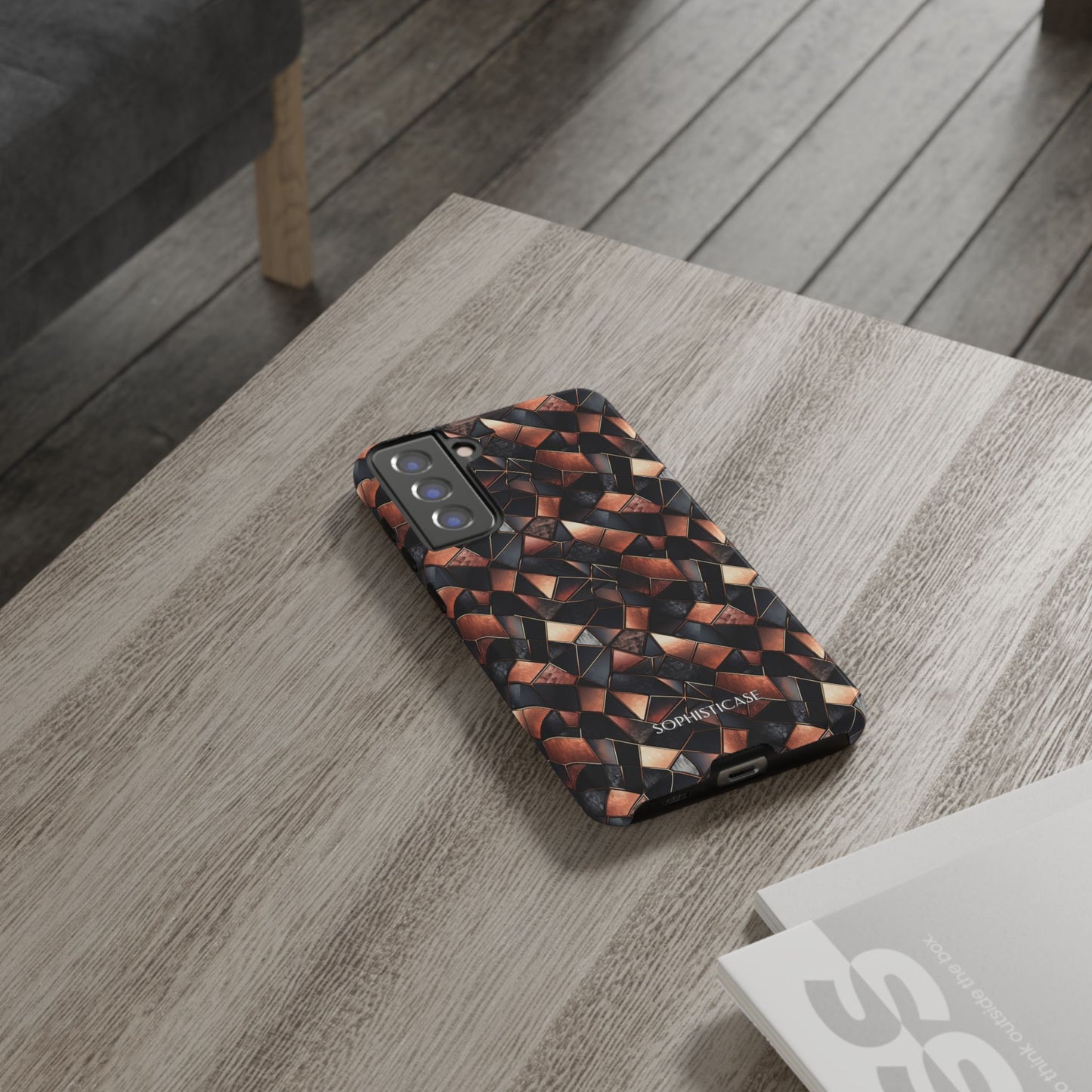 Rose' Runway in Noir Mosaic - Tough Phone Case