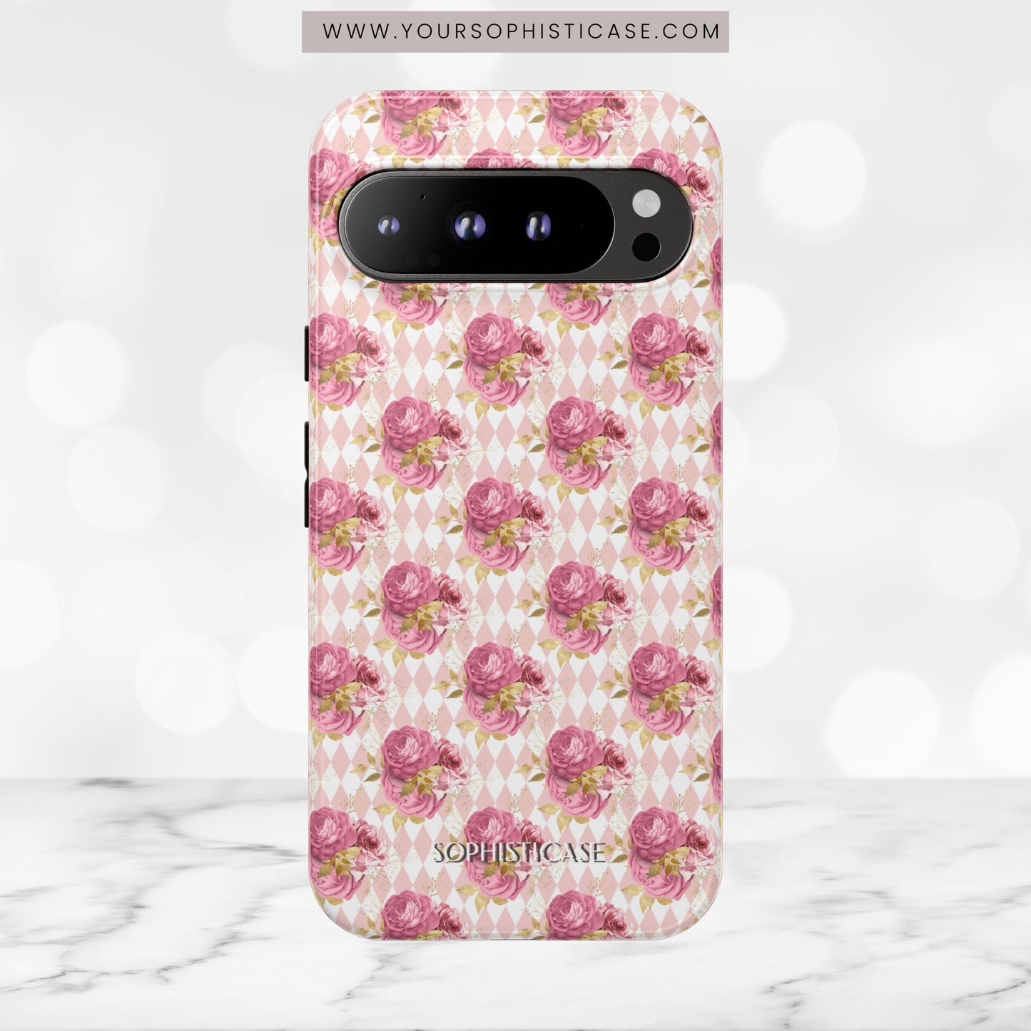 Rose Diamond Romance in Sienna - Tough Phone Case