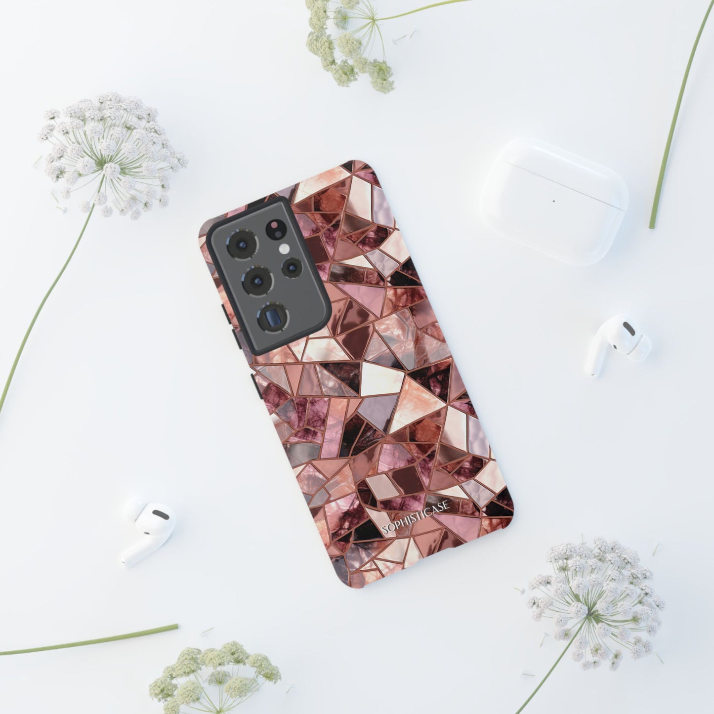 Rose' Runway in Merlot Mosaic - Tough Phone Case