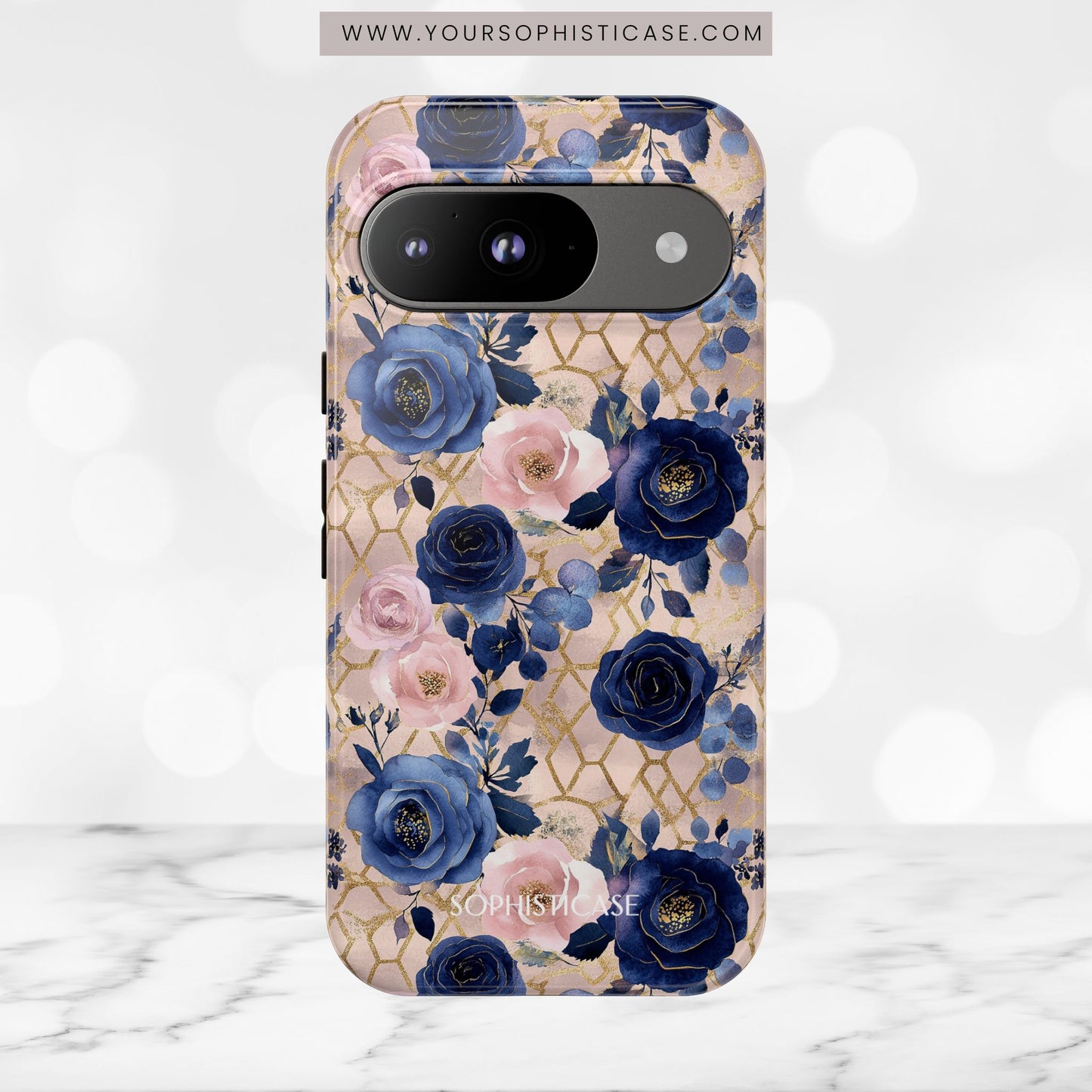 Royal Floral in Navy Blush - Tough Phone Case