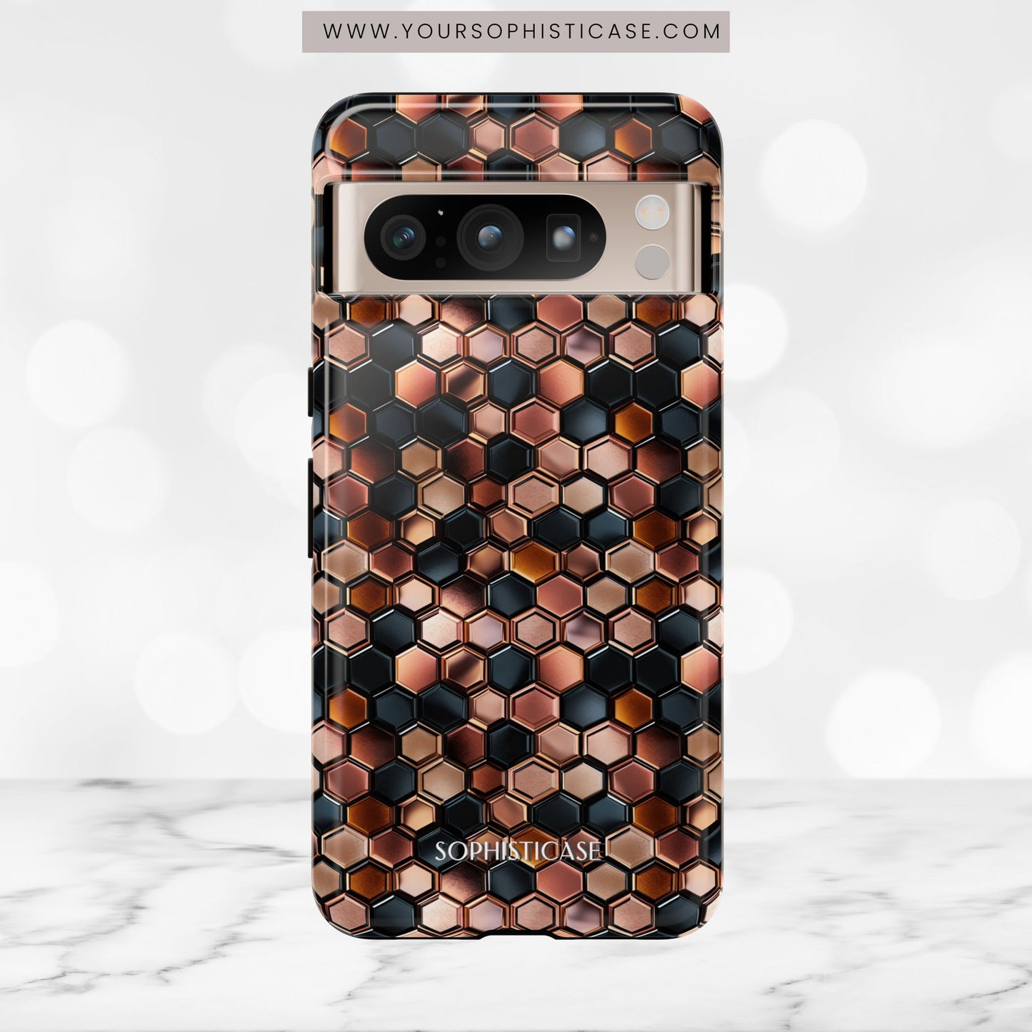Rose' Runway in Honeycomb Mosaic - Tough Phone Case
