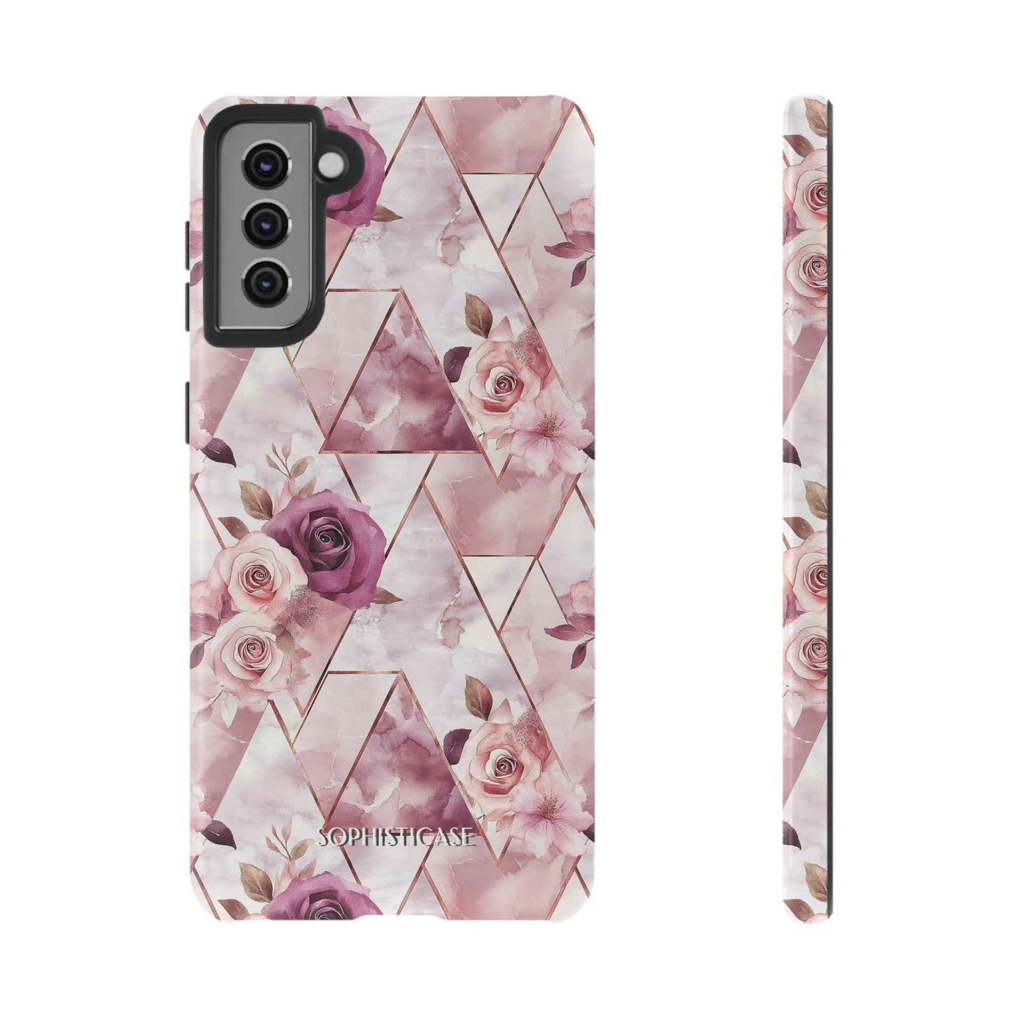 Royal Floral in Plum Chevron - Tough Phone Case