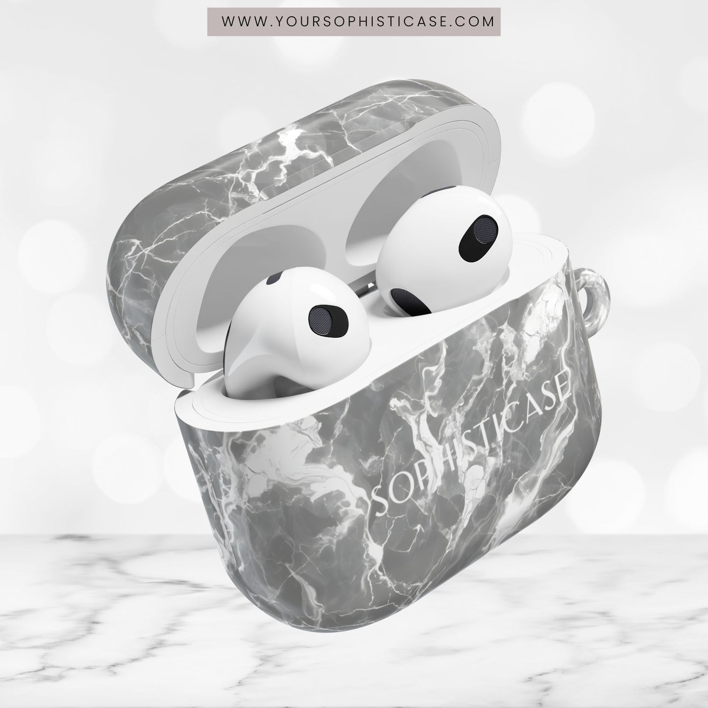 AirPod Cases - Marble Crush in Charcoal Grey