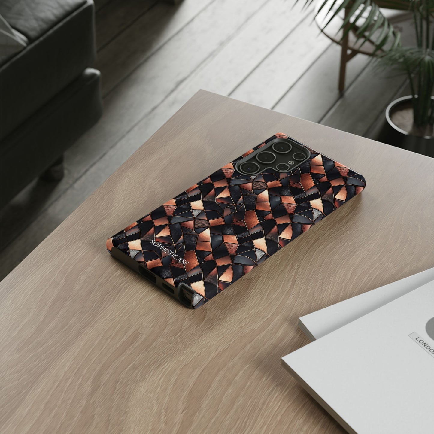 Rose' Runway in Noir Mosaic - Tough Phone Case