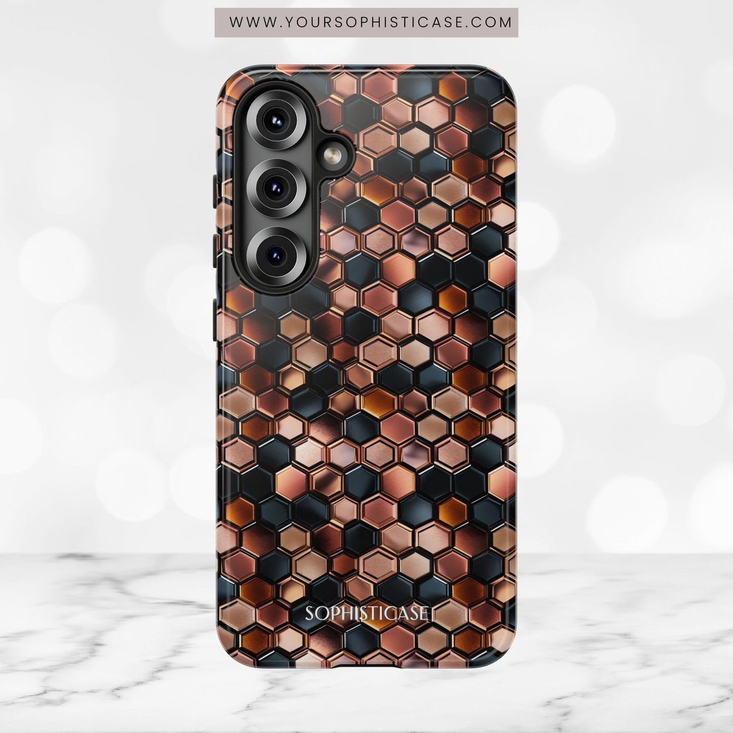 Rose' Runway in Honeycomb Mosaic - Tough Phone Case