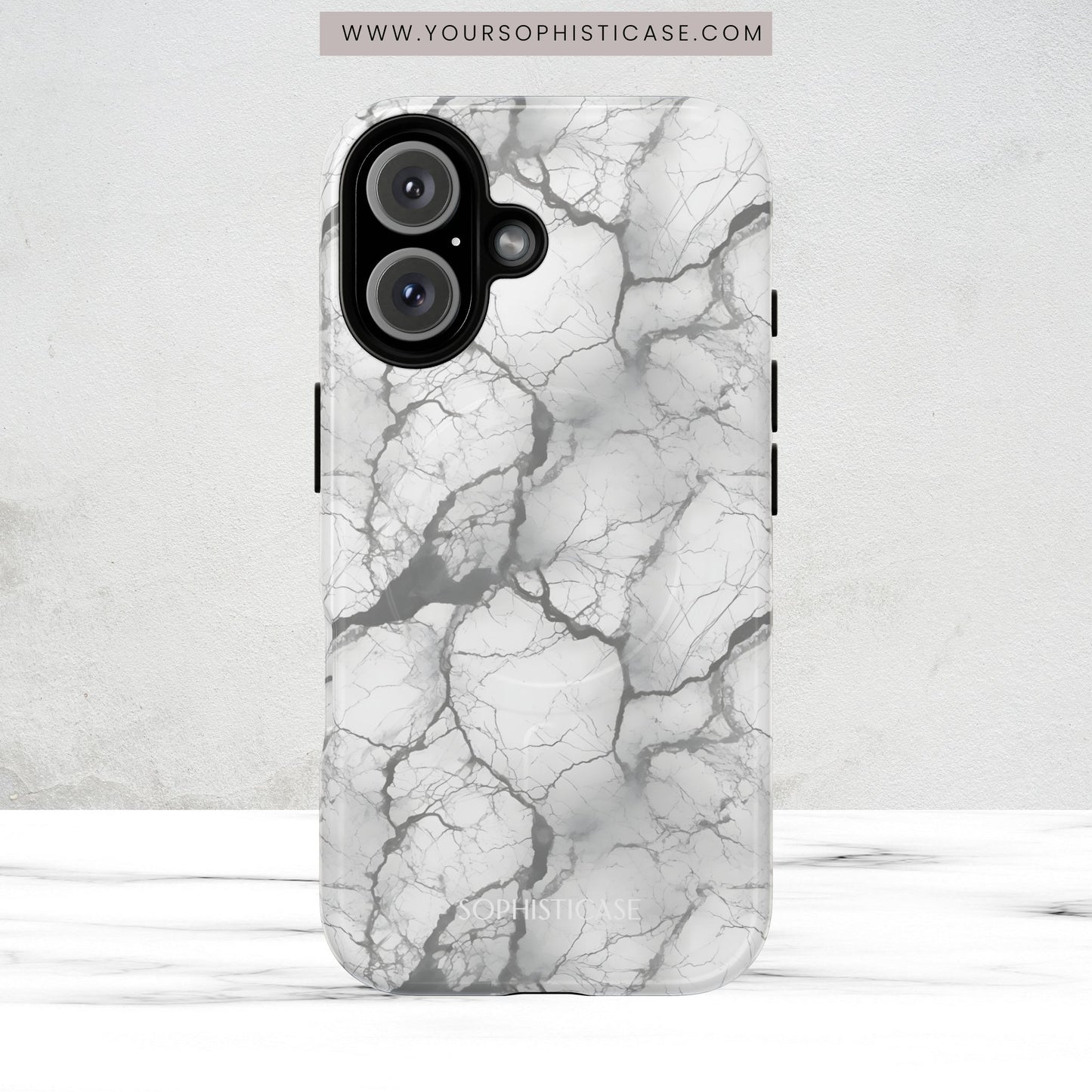 Marble Opulence in Charcoal Grey - Magsafe Case