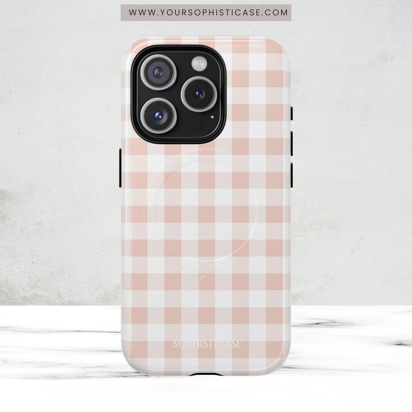 Gingham in Neutral Beige - Magsafe Case