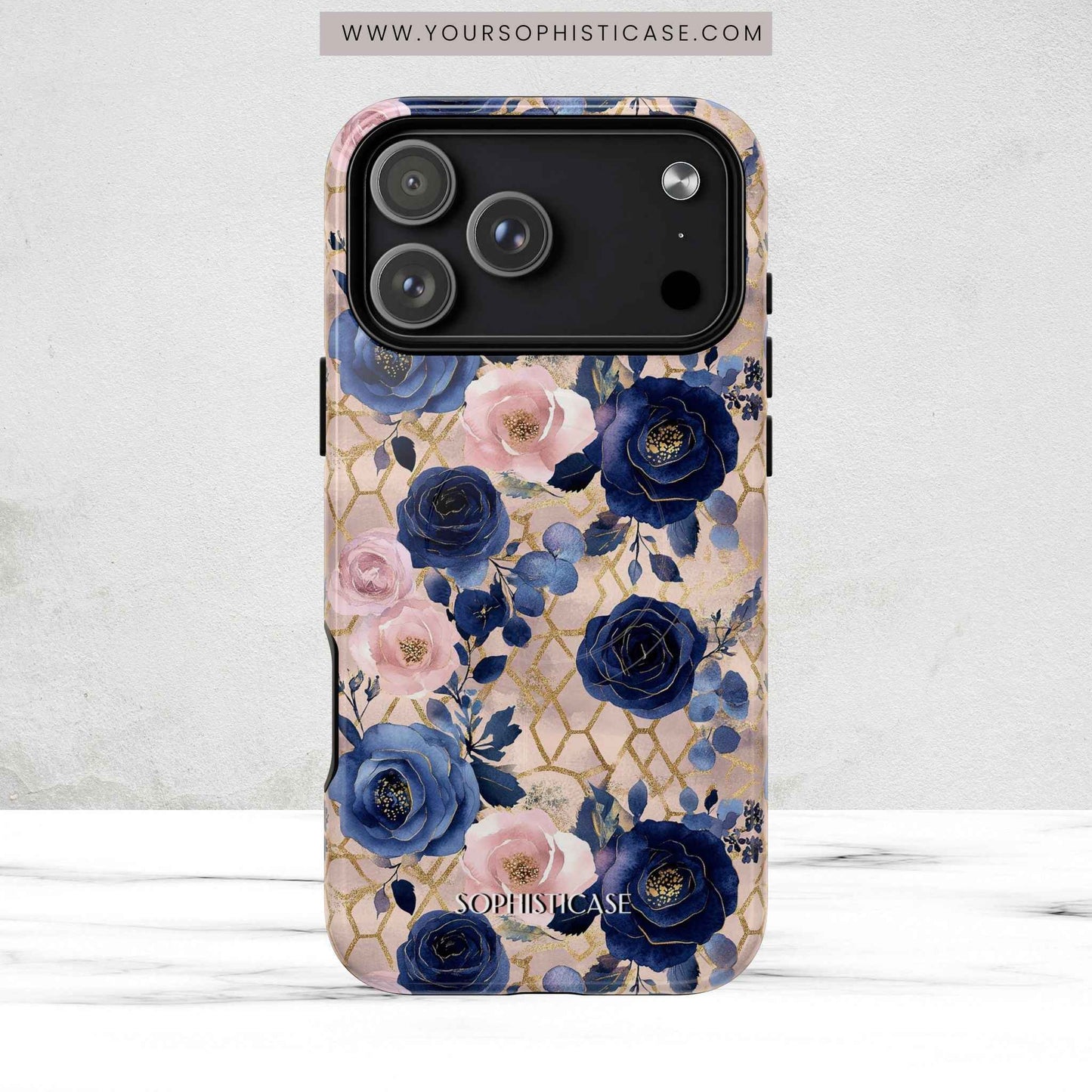 Royal Floral in Navy Blush - iPhone Magsafe Case