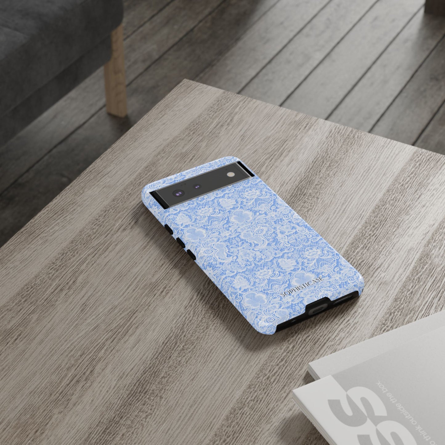 Luxe Lace in Blue - Tough Phone Case