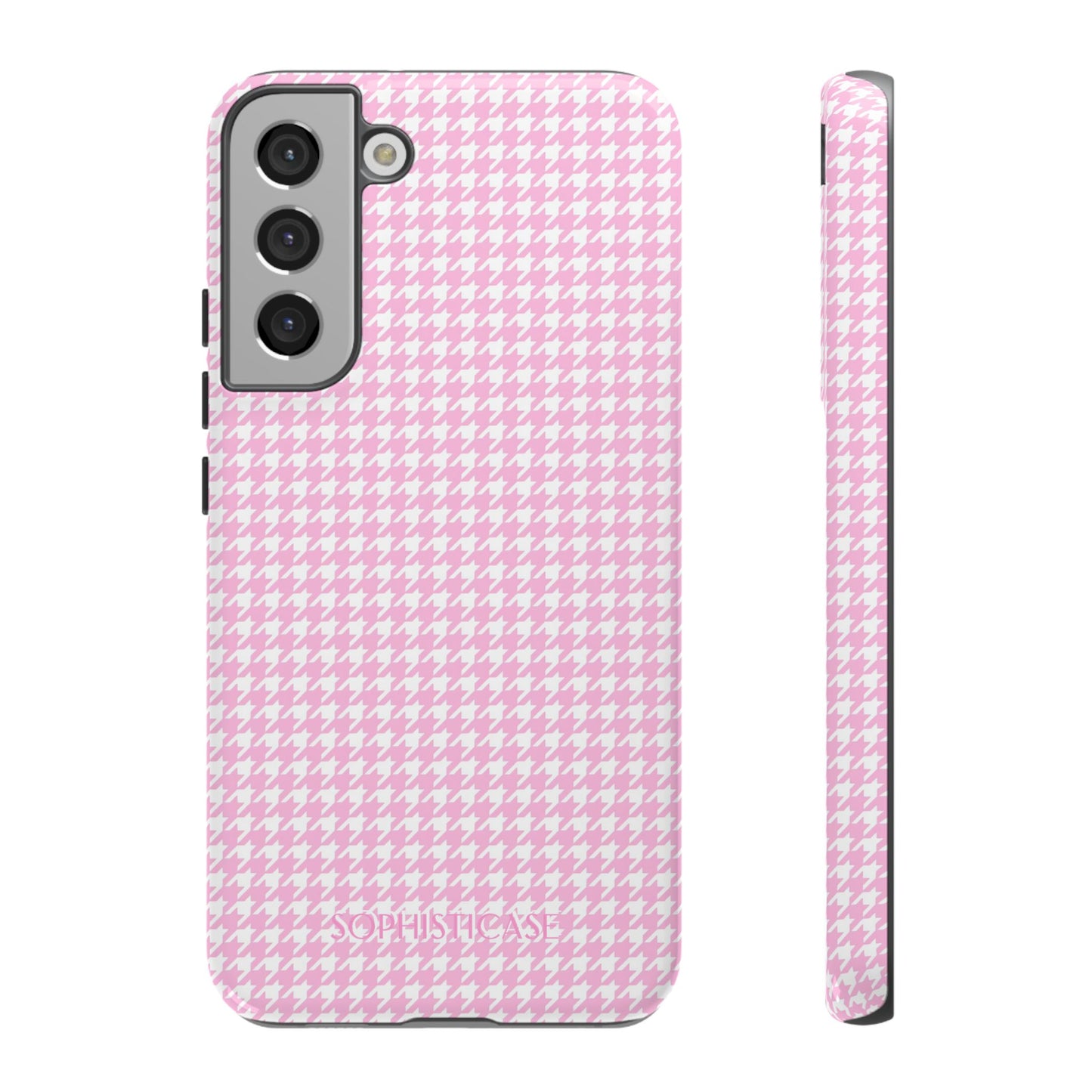 Houndstooth in Pink - Protective Phone Case for Samsung Galaxy
