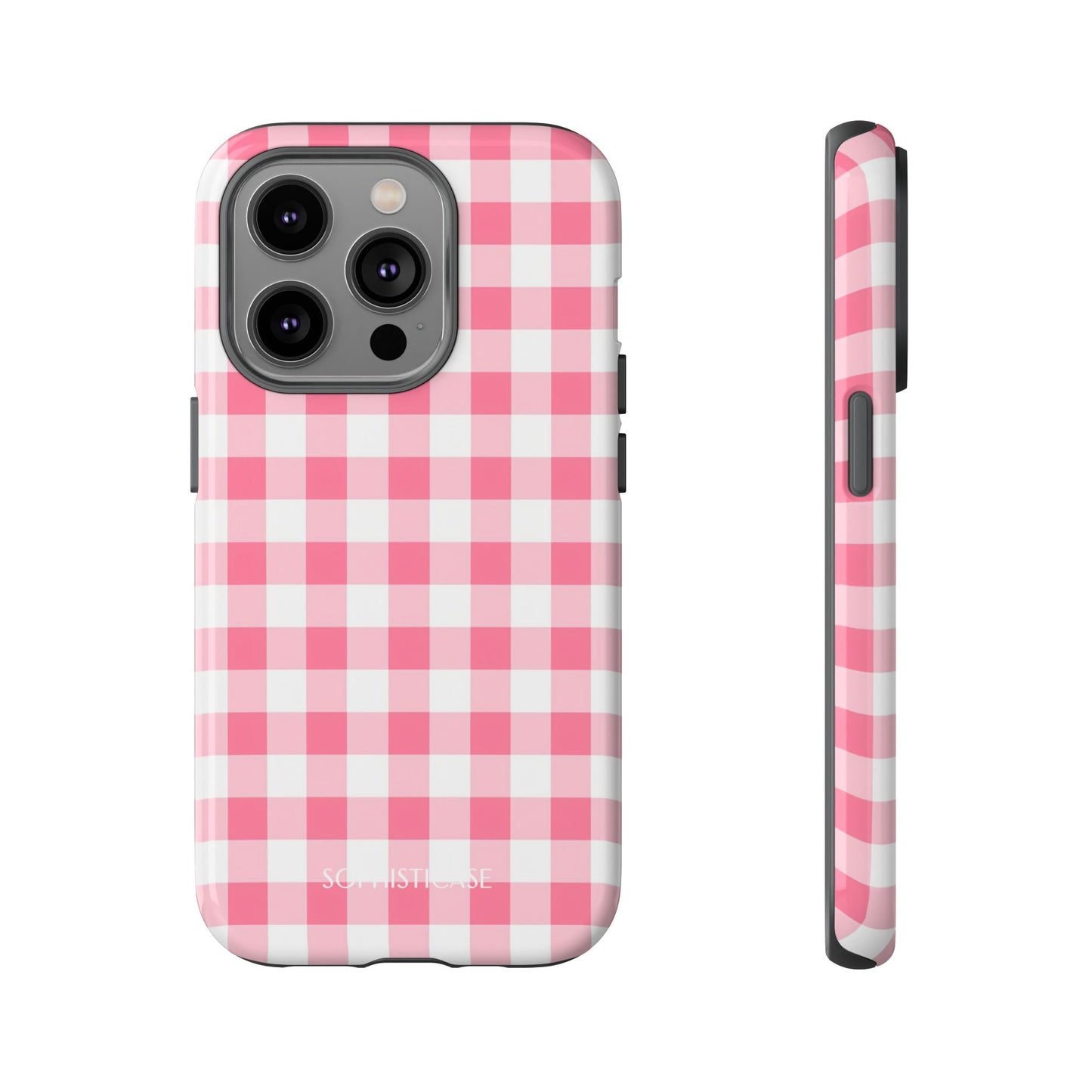 Gingham in Salmon - Tough Phone Case
