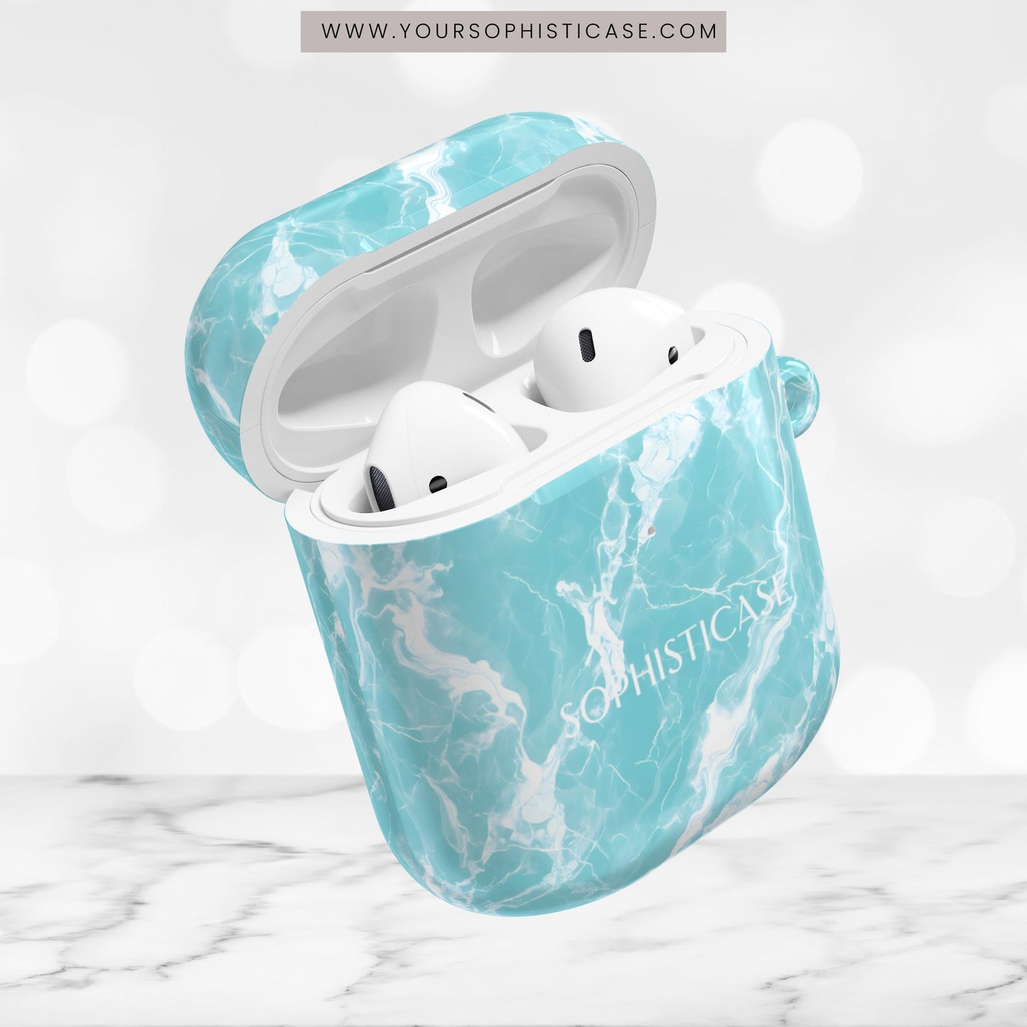 AirPod Cases - Marble Crush in Aqua