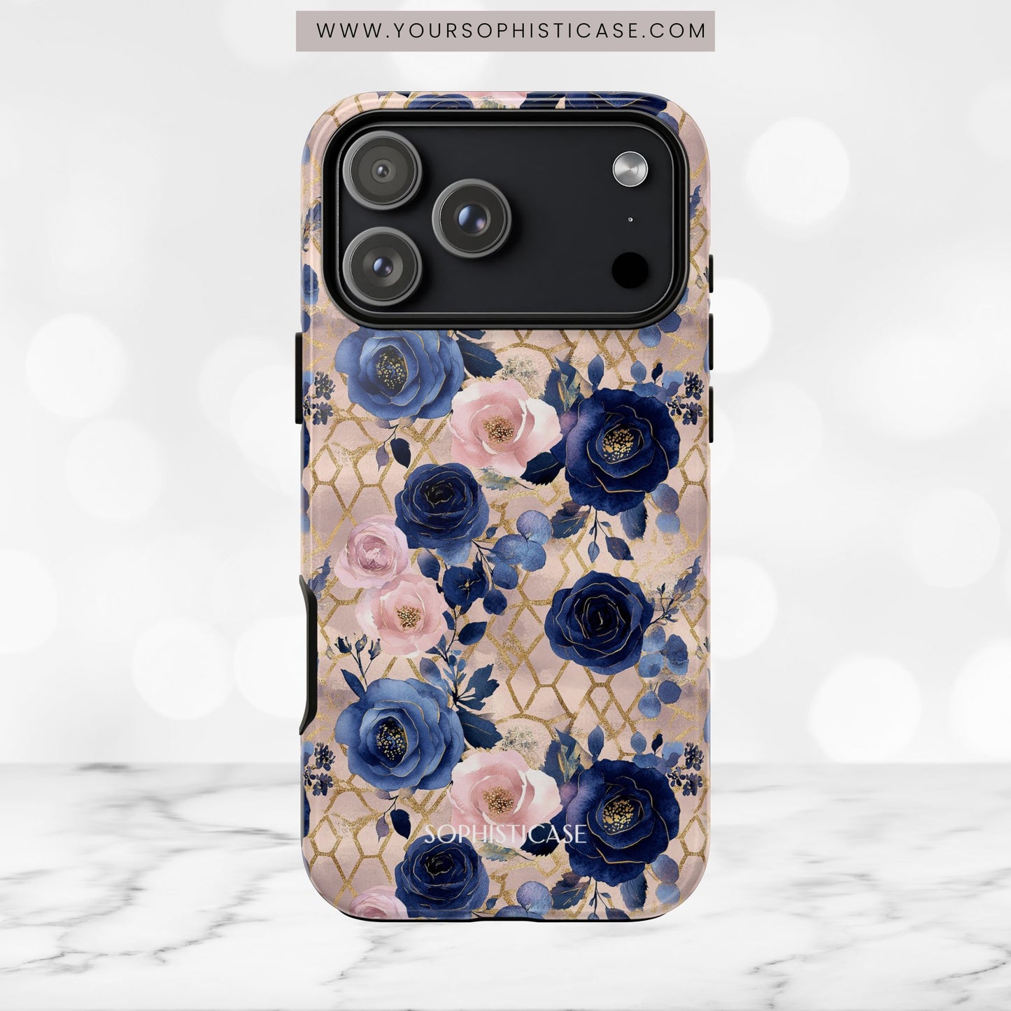 Royal Floral in Navy Blush - Tough Phone Case