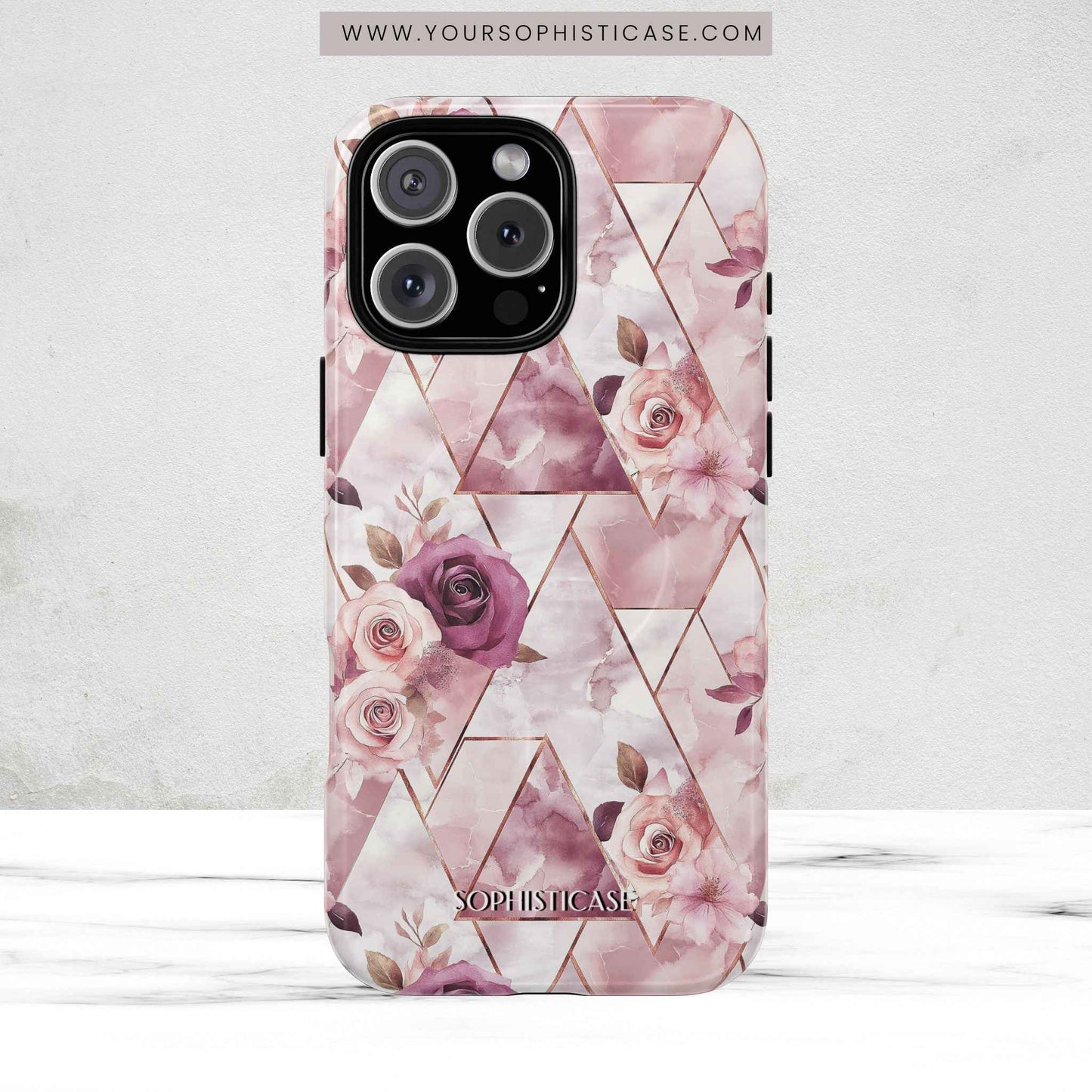 Royal Floral in Plum Chevron - iPhone Magsafe Case