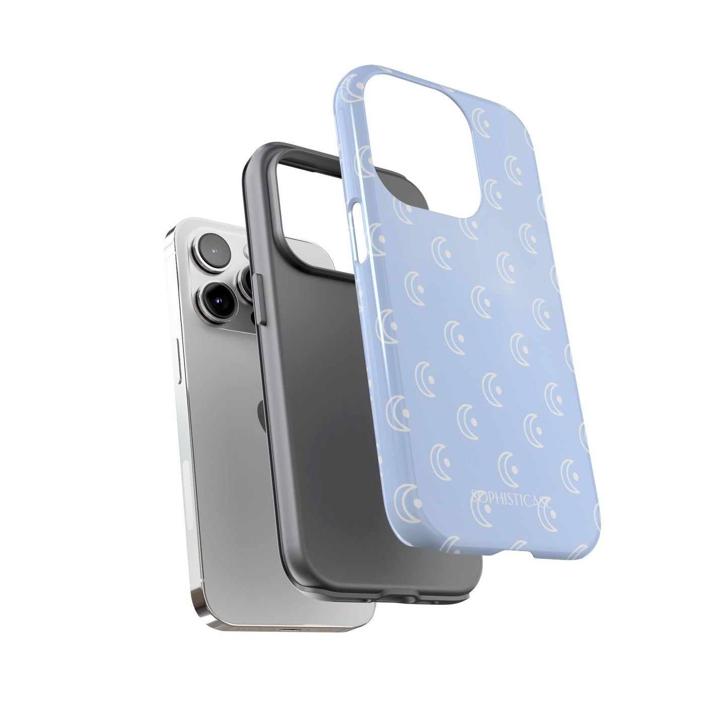 Moon Phase in Baby Blue - iPhone Case