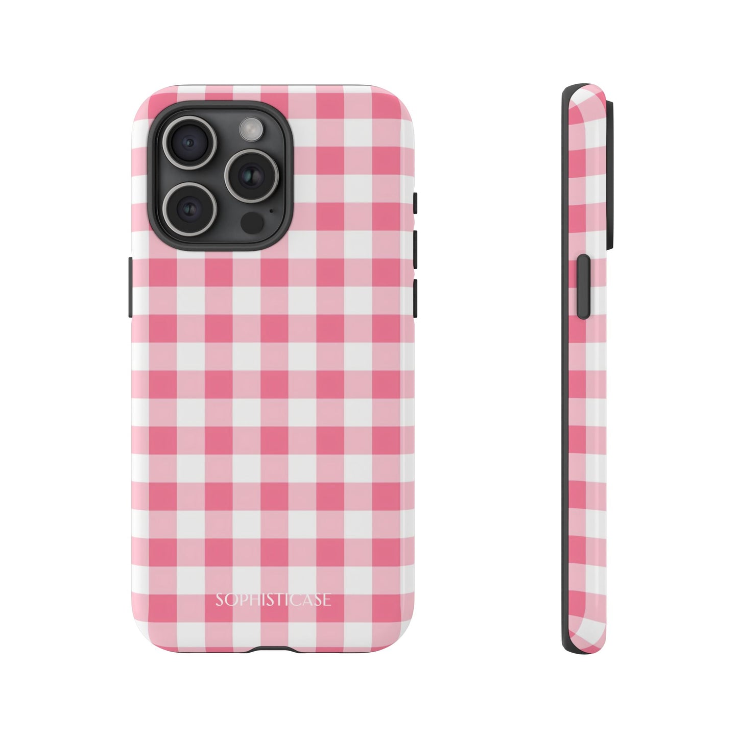 Gingham in Salmon - Tough Phone Case