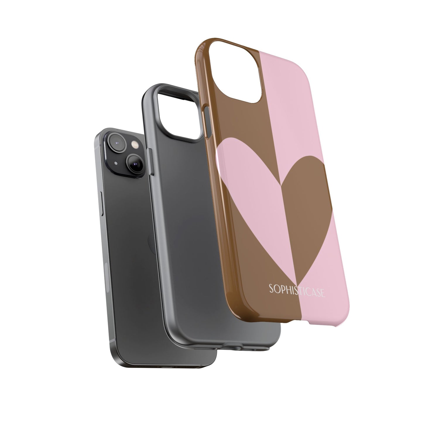 Be Mine in Pink and Brown - iPhone Case