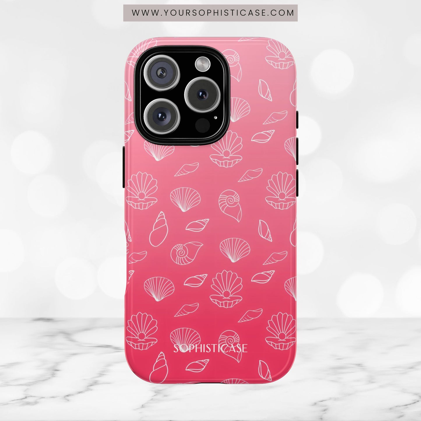 Seashell Society in Sunset Pink - iPhone Case