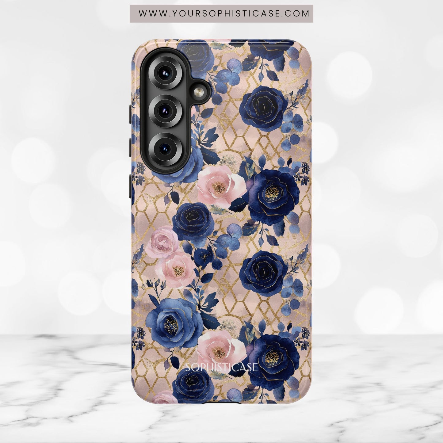 Royal Floral in Navy Blush - Tough Phone Case