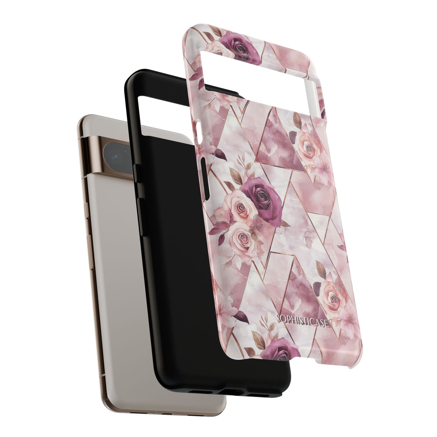 Royal Floral in Plum Chevron - Tough Phone Case