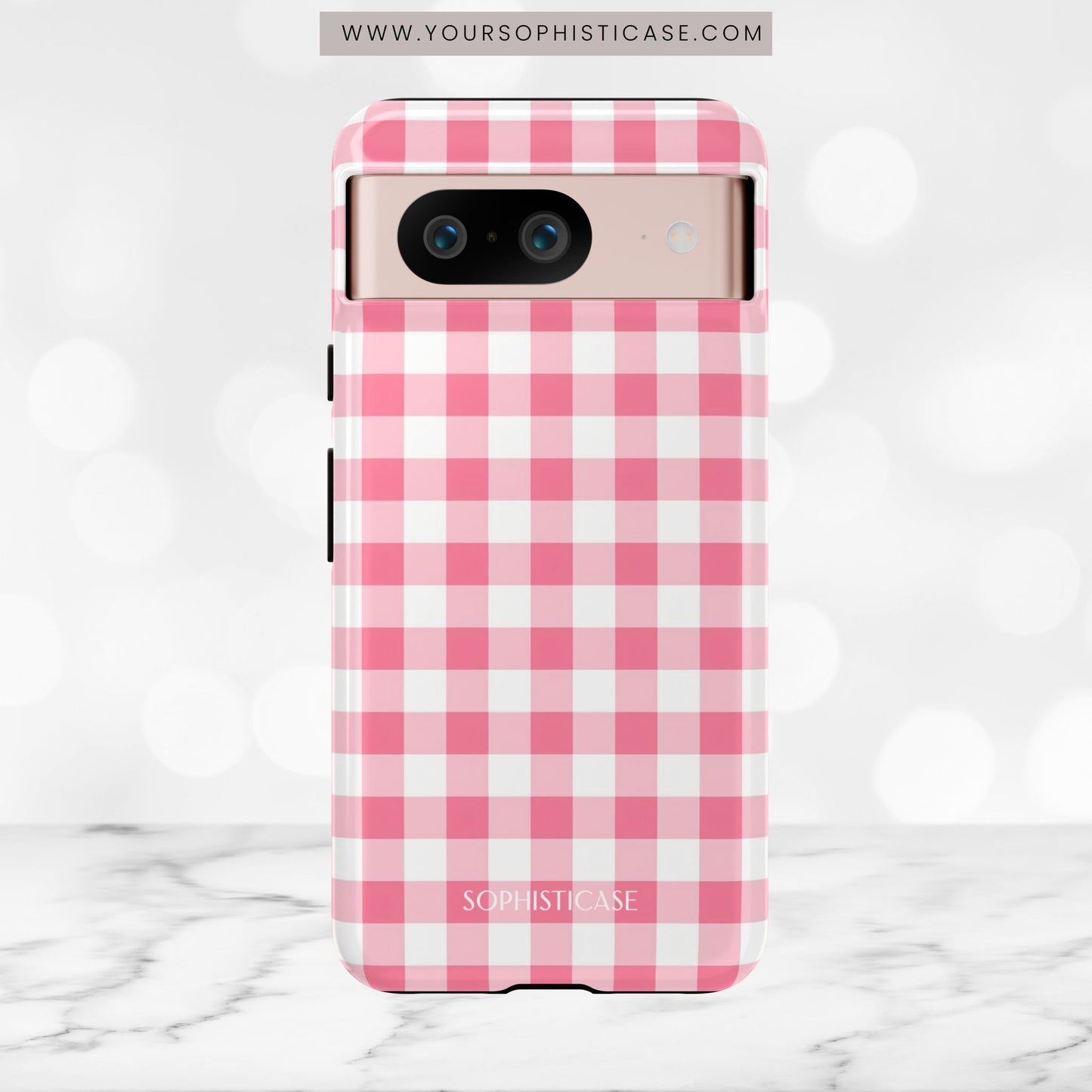 Gingham in Salmon - Tough Phone Case
