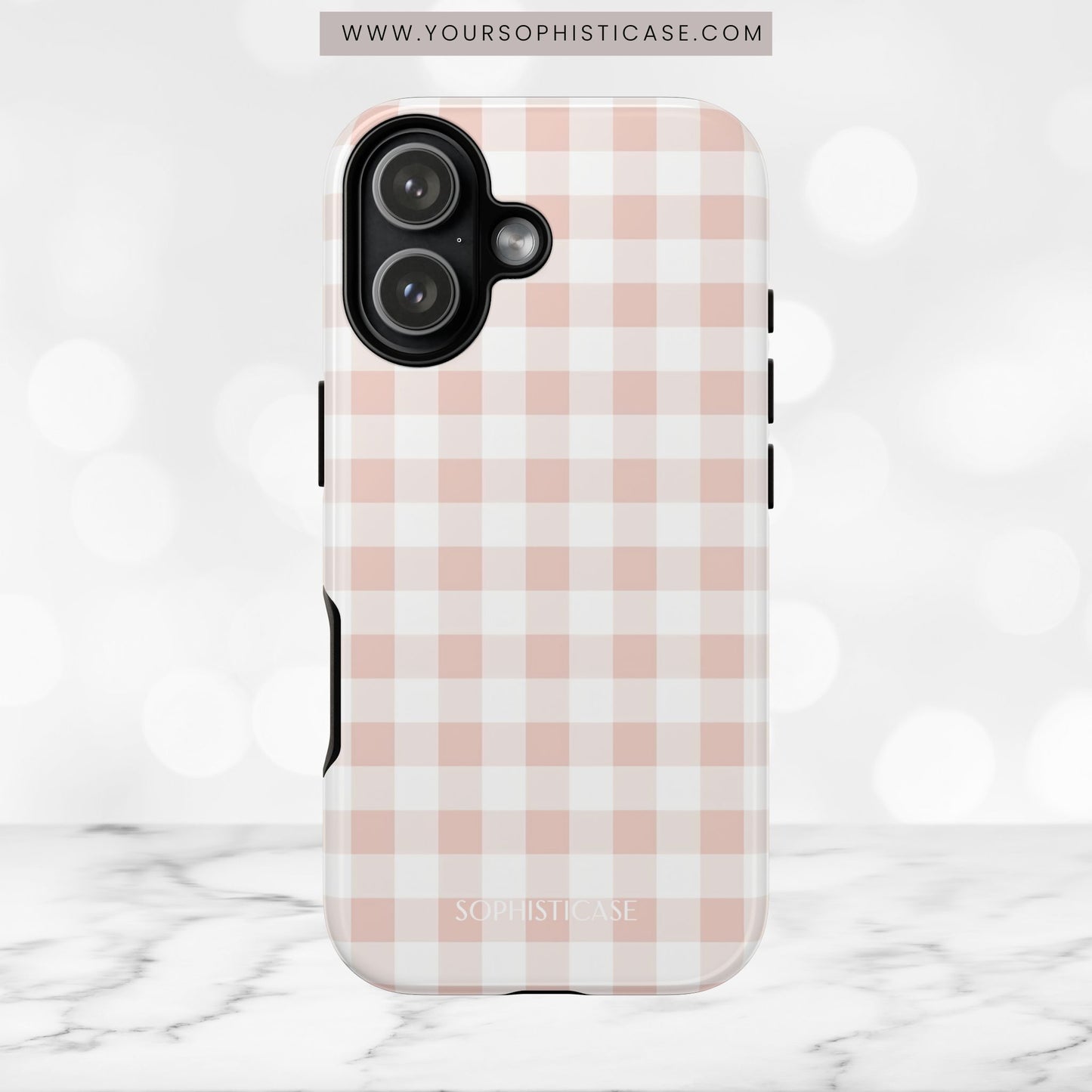 Gingham in Neutral Beige - iPhone Magsafe Case
